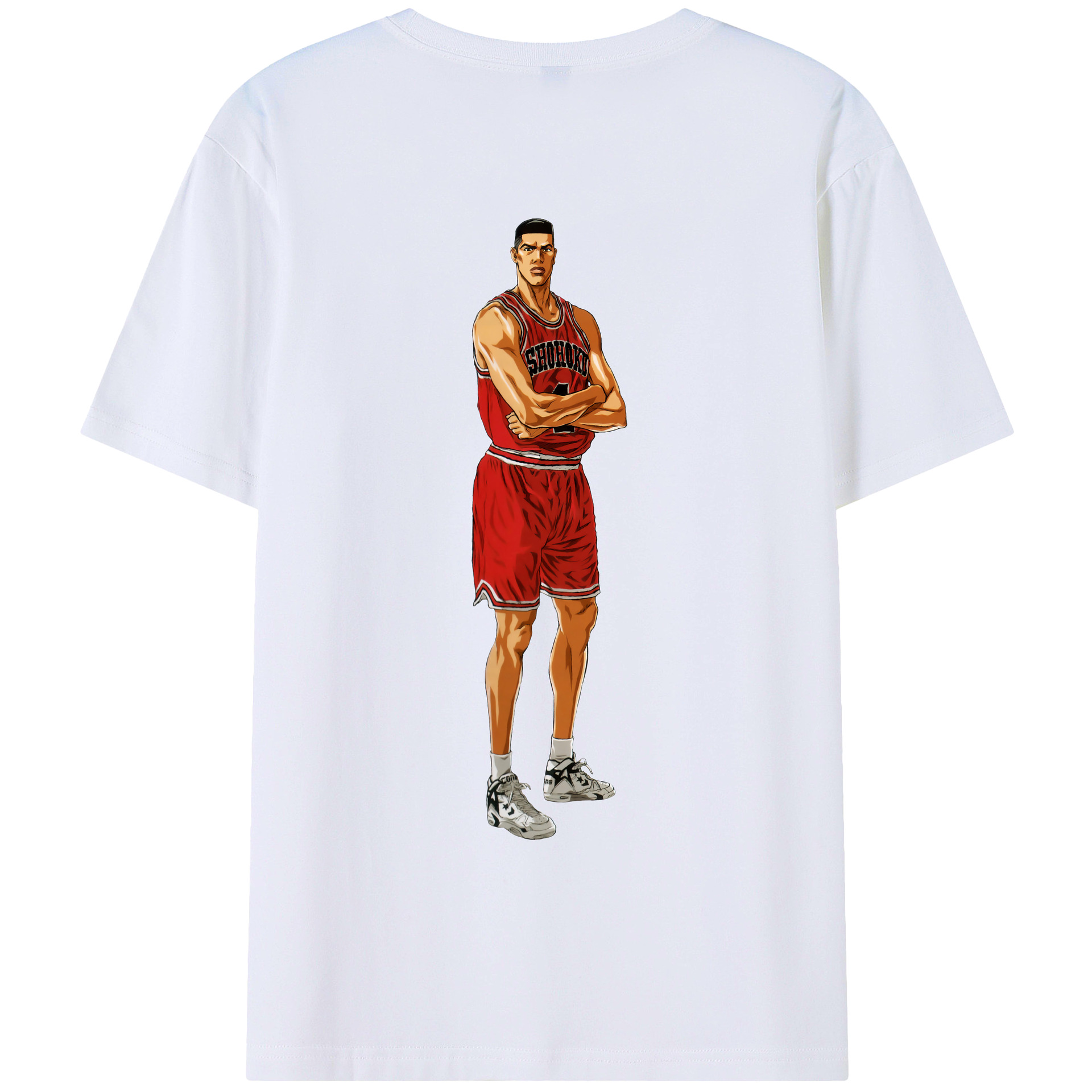 （画像用） SLAM DUNK／スラムダンク 綿100％ メンズ半袖Tシャツ（バックプリント） 通気性