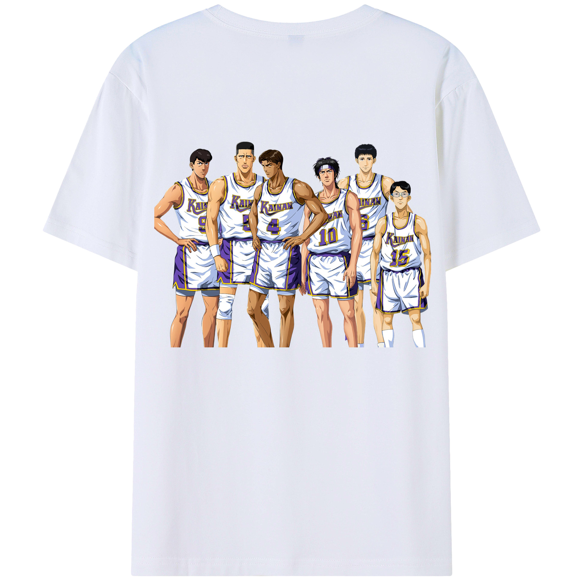 （画像用） SLAM DUNK／スラムダンク 綿100％ メンズ半袖Tシャツ（バックプリント） 通気性