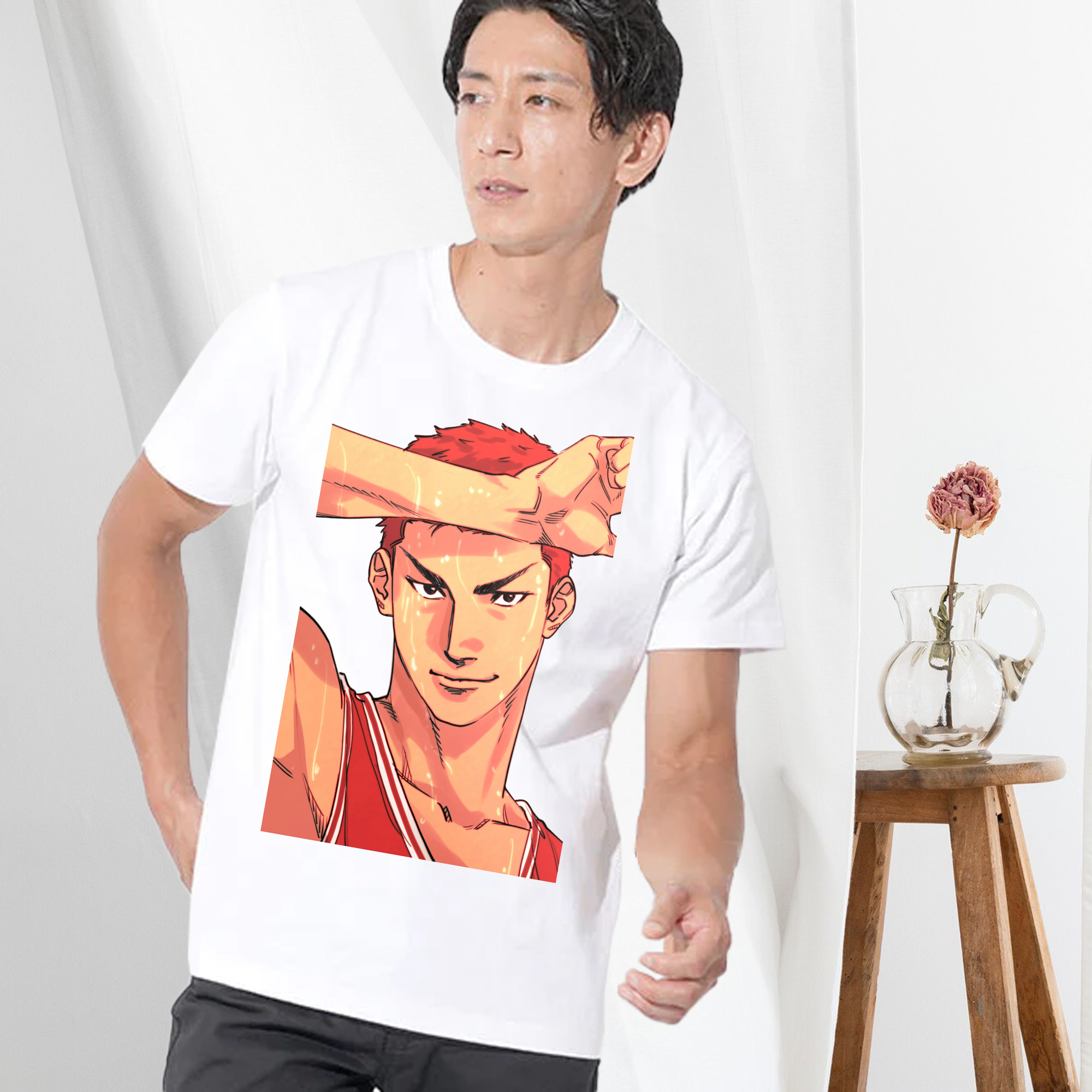 SLAM DUNK／スラムダンク 綿100％ メンズ半袖Tシャツ｜肌触りやわらか＆通気性