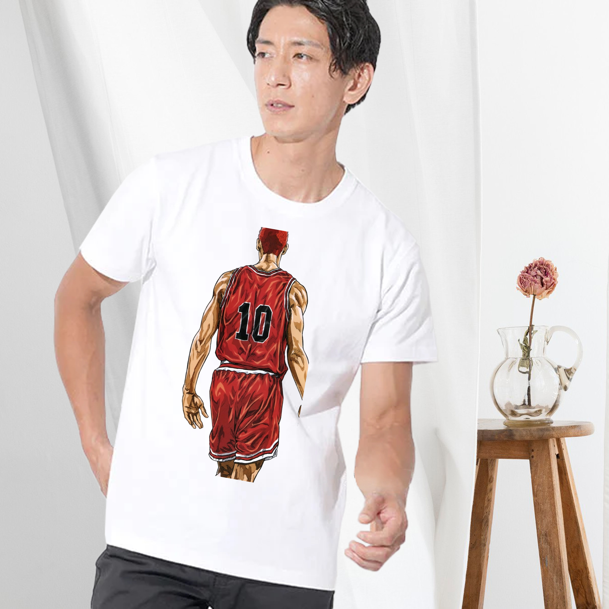 SLAM DUNK／スラムダンク 綿100％ メンズ半袖Tシャツ｜肌触りやわらか＆通気性