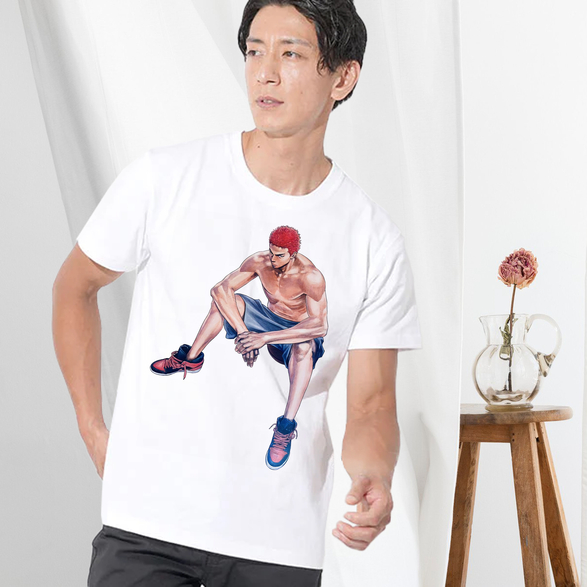 SLAM DUNK／スラムダンク 綿100％ メンズ半袖Tシャツ｜肌触りやわらか＆通気性