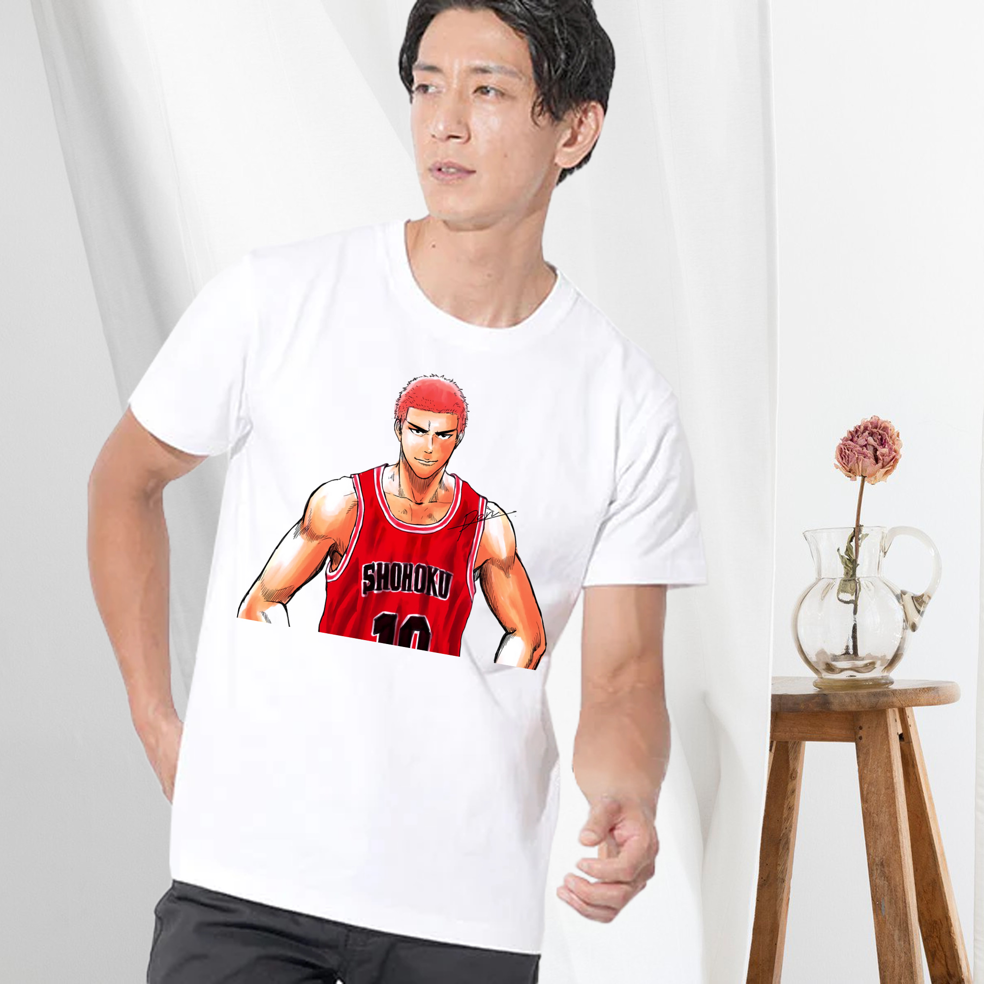 SLAM DUNK／スラムダンク 綿100％ メンズ半袖Tシャツ｜肌触りやわらか＆通気性