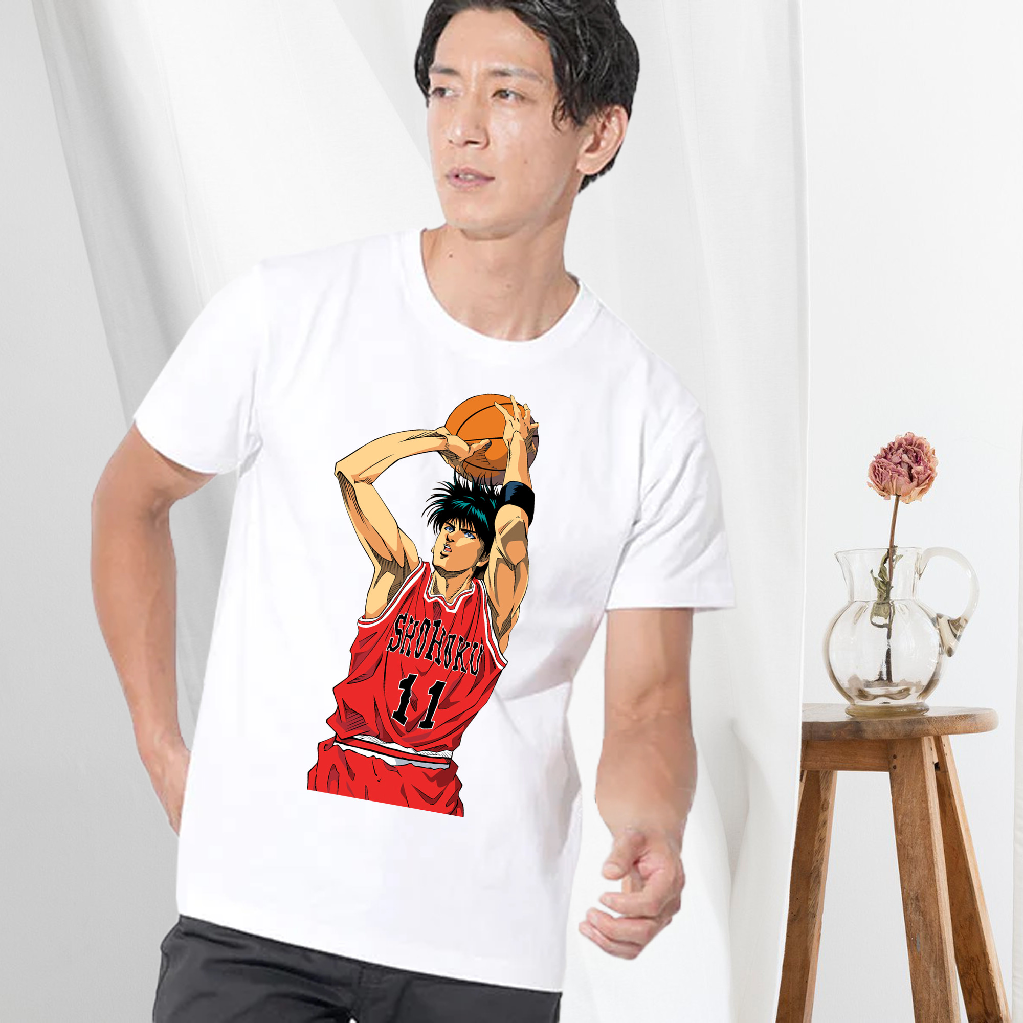 SLAM DUNK／スラムダンク 綿100％ メンズ半袖Tシャツ｜肌触りやわらか＆通気性
