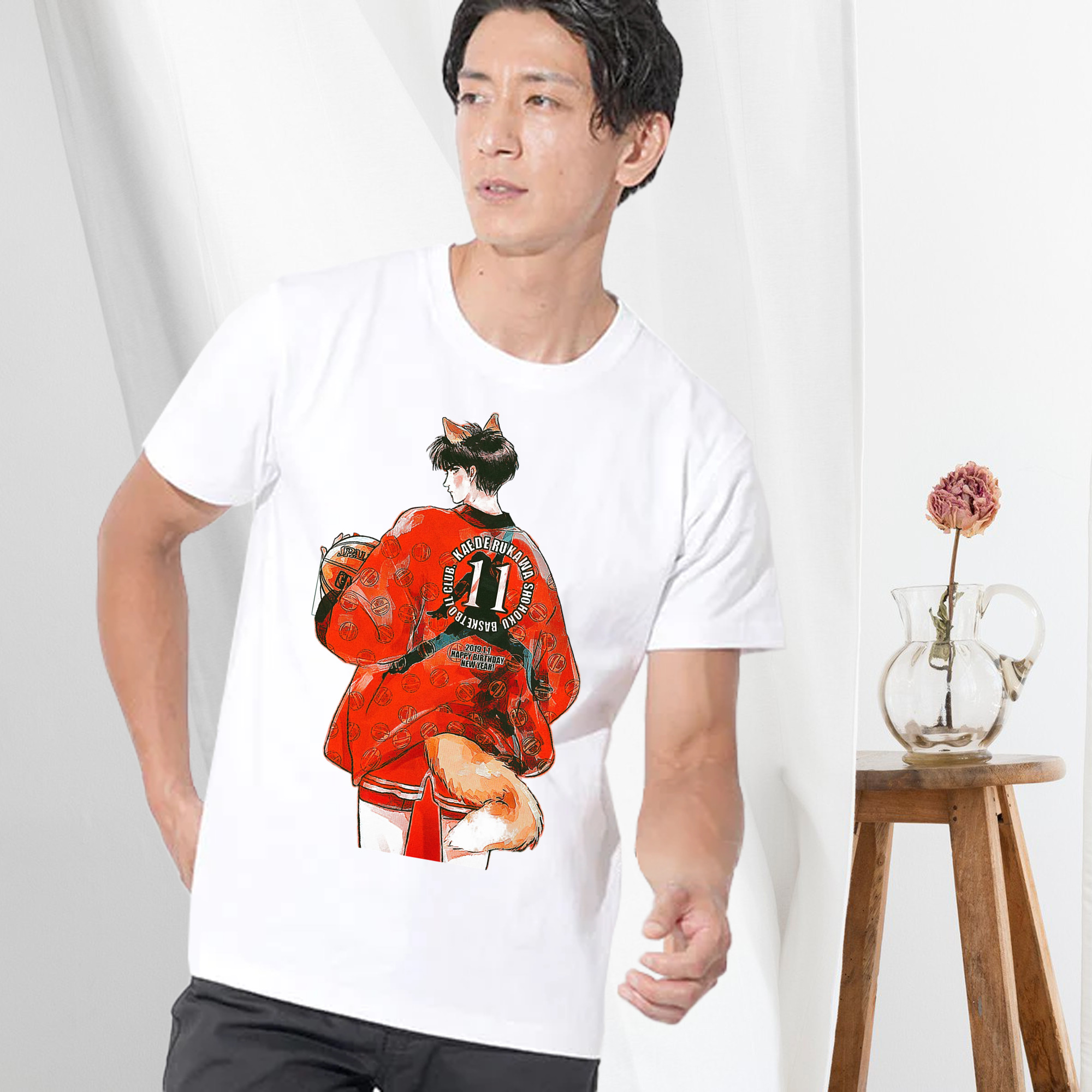 SLAM DUNK／スラムダンク 綿100％ メンズ半袖Tシャツ｜肌触りやわらか＆通気性