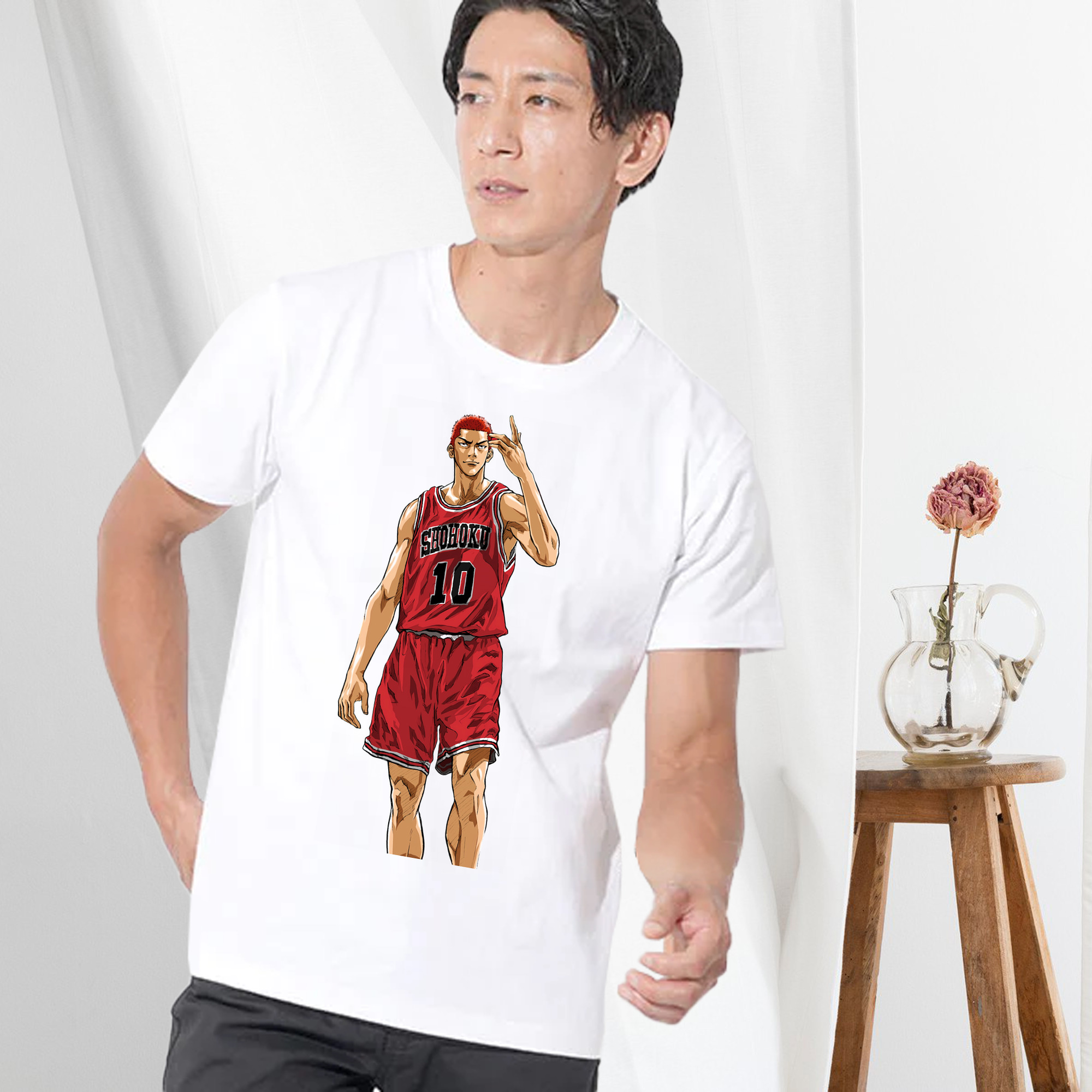 SLAM DUNK／スラムダンク 綿100％ メンズ半袖Tシャツ｜肌触りやわらか＆通気性