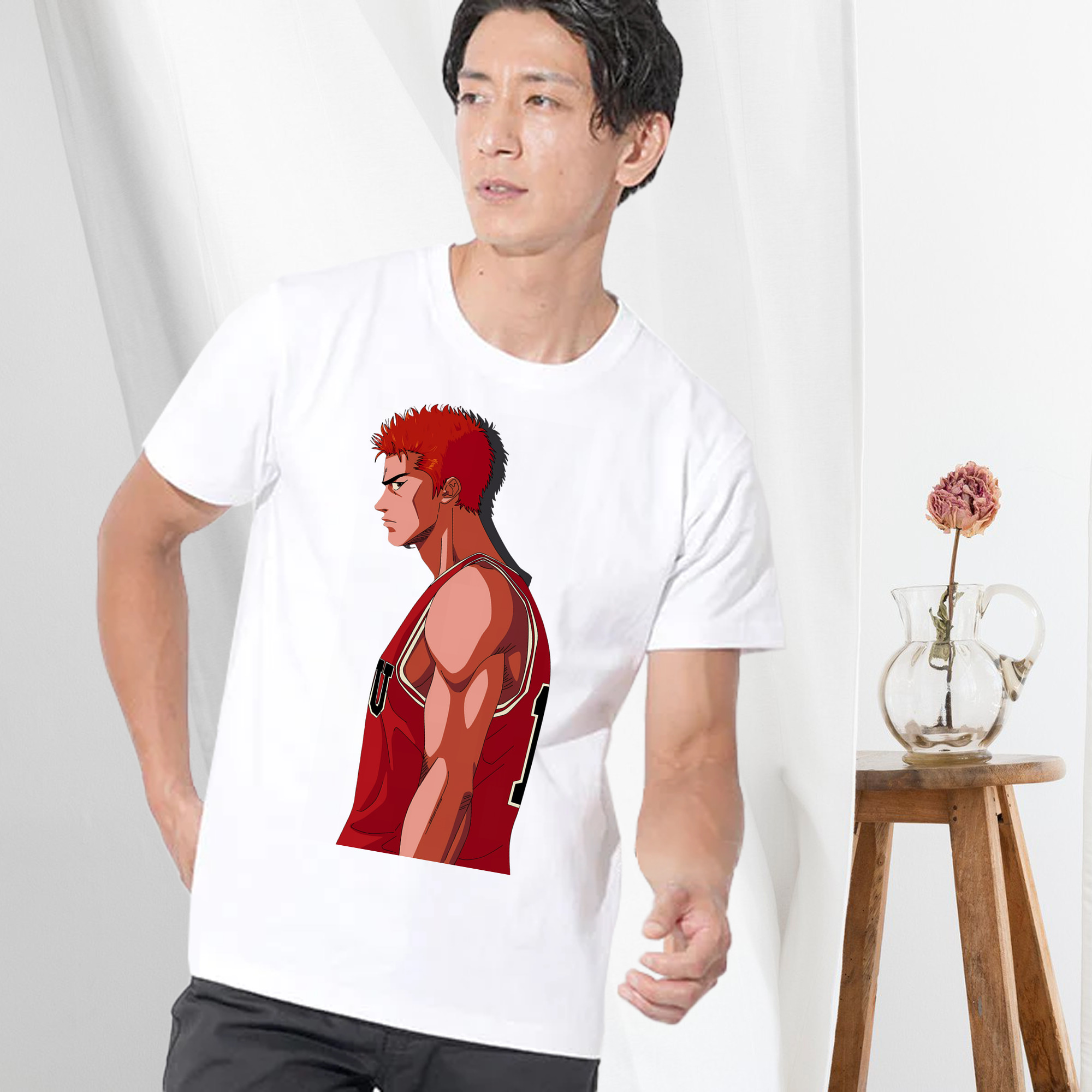 SLAM DUNK／スラムダンク 綿100％ メンズ半袖Tシャツ｜肌触りやわらか＆通気性