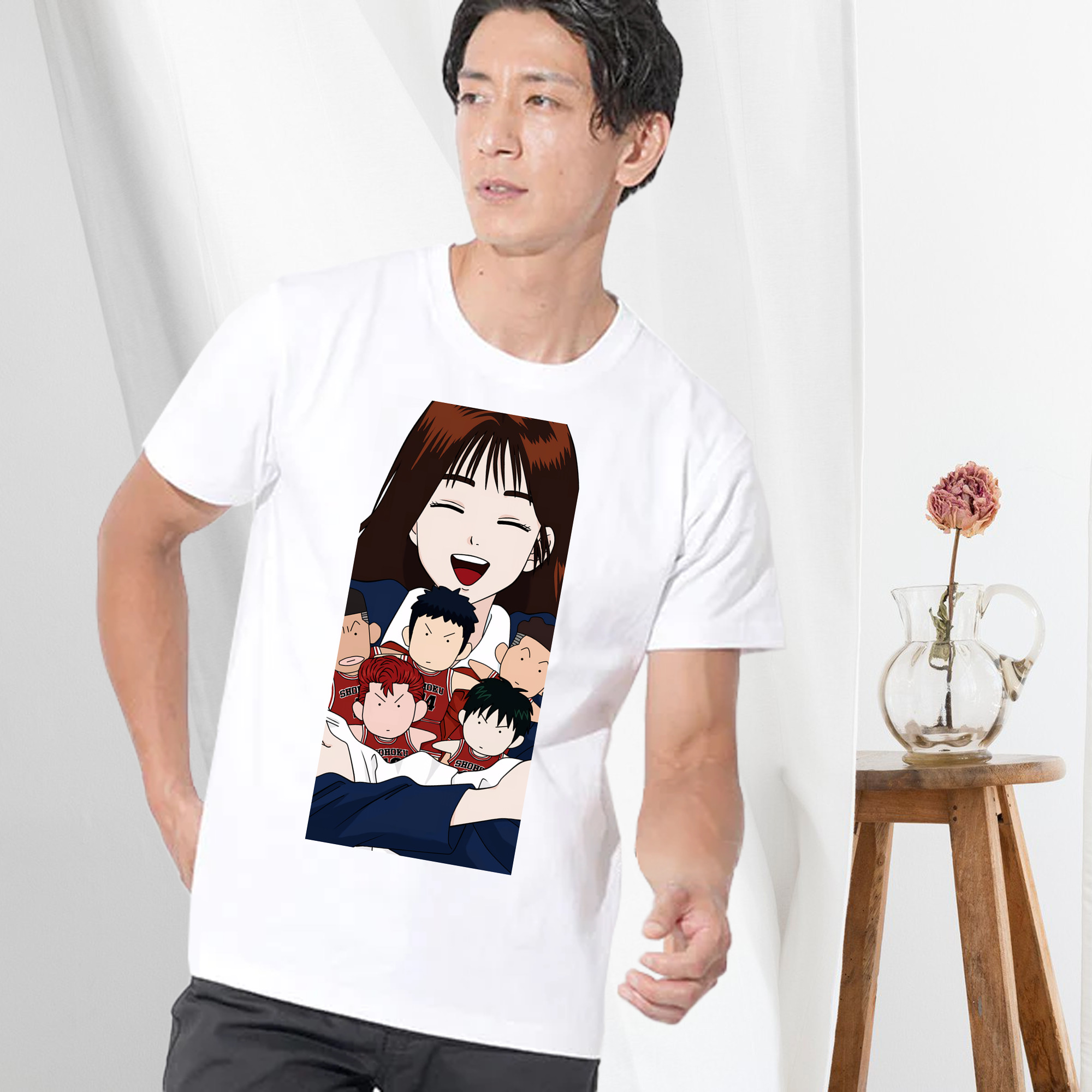 SLAM DUNK／スラムダンク 綿100％ メンズ半袖Tシャツ｜肌触りやわらか＆通気性