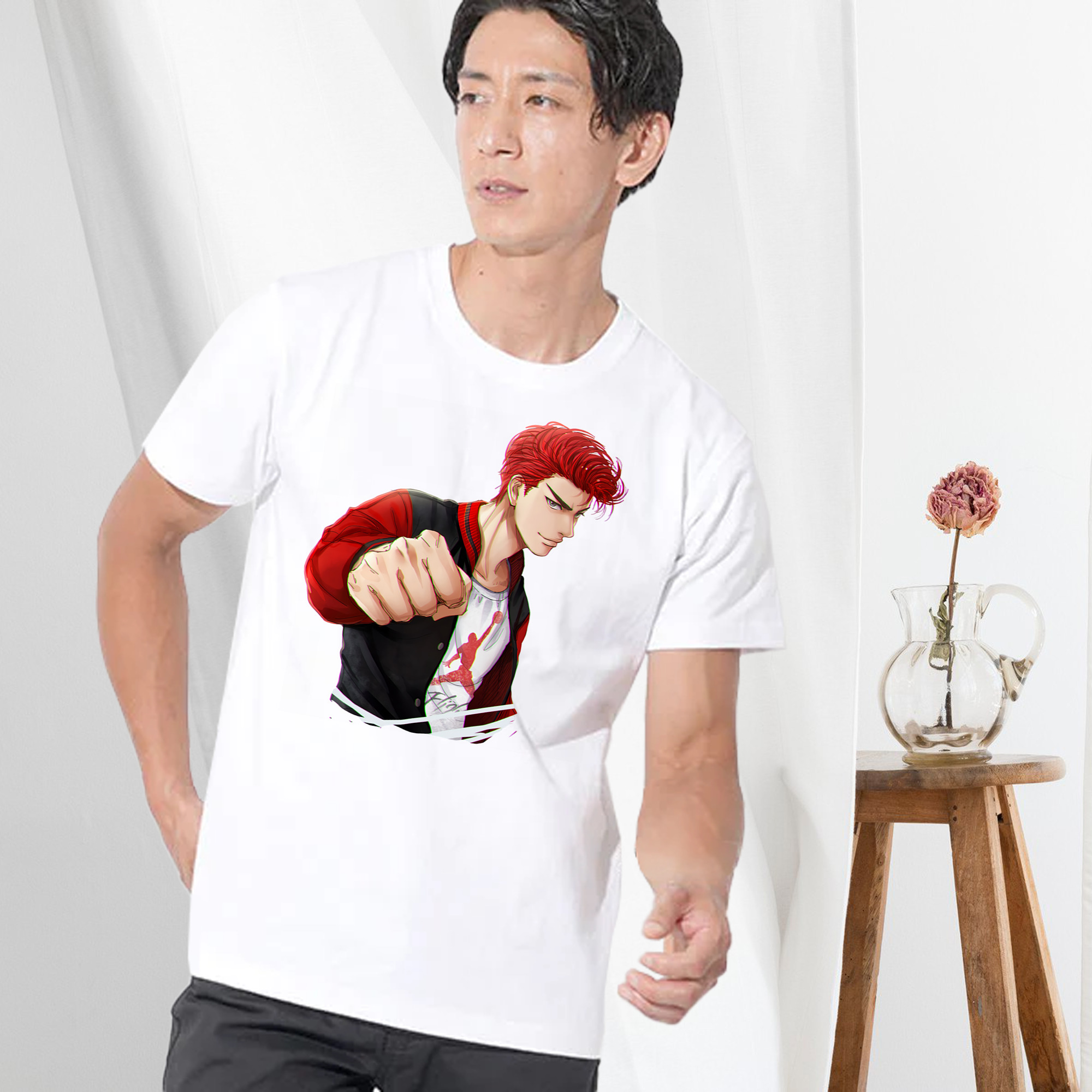 SLAM DUNK／スラムダンク 綿100％ メンズ半袖Tシャツ｜肌触りやわらか＆通気性