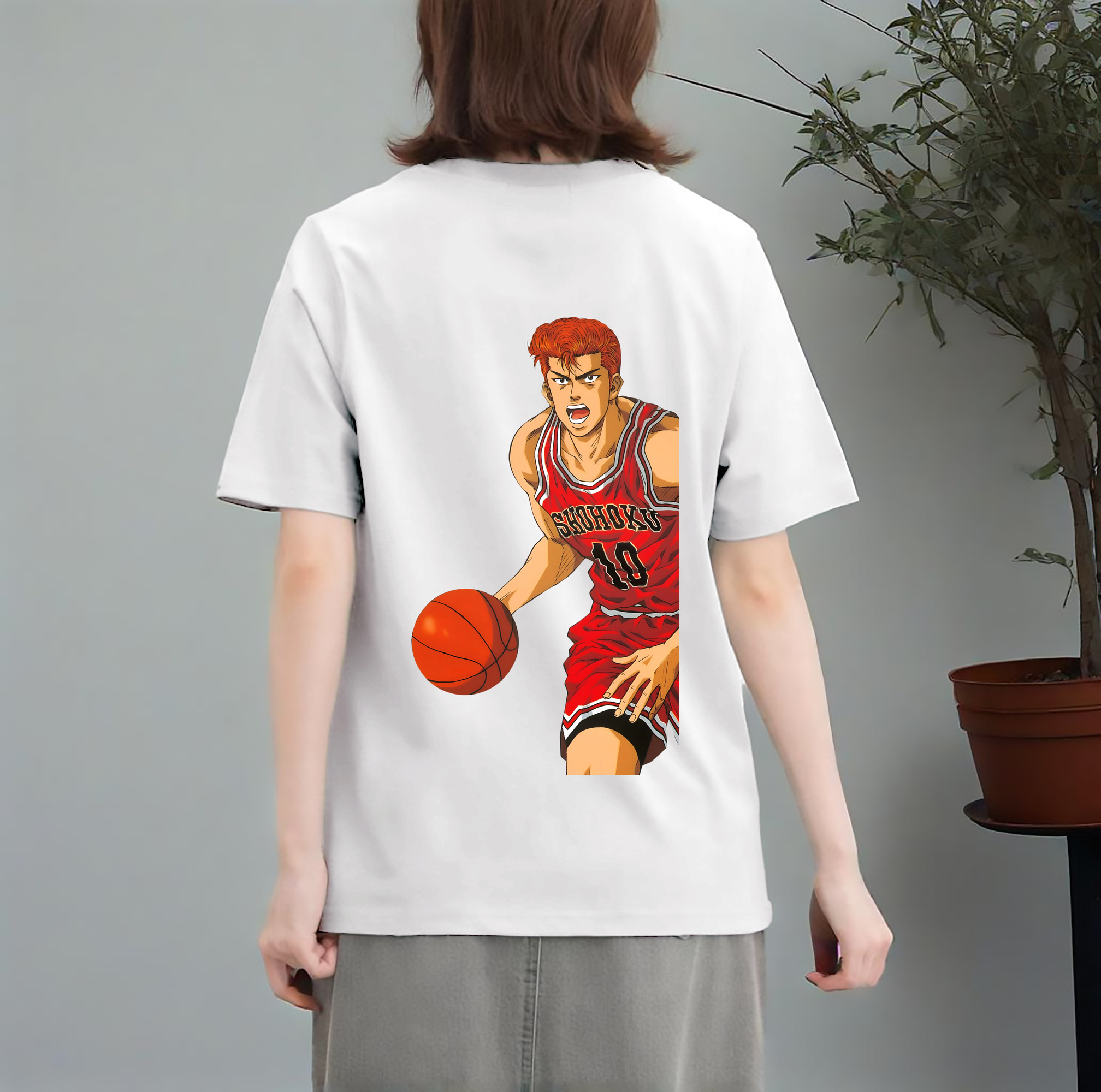 SLAM DUNK／スラムダンク レディース半袖Tシャツ(バックプリント)