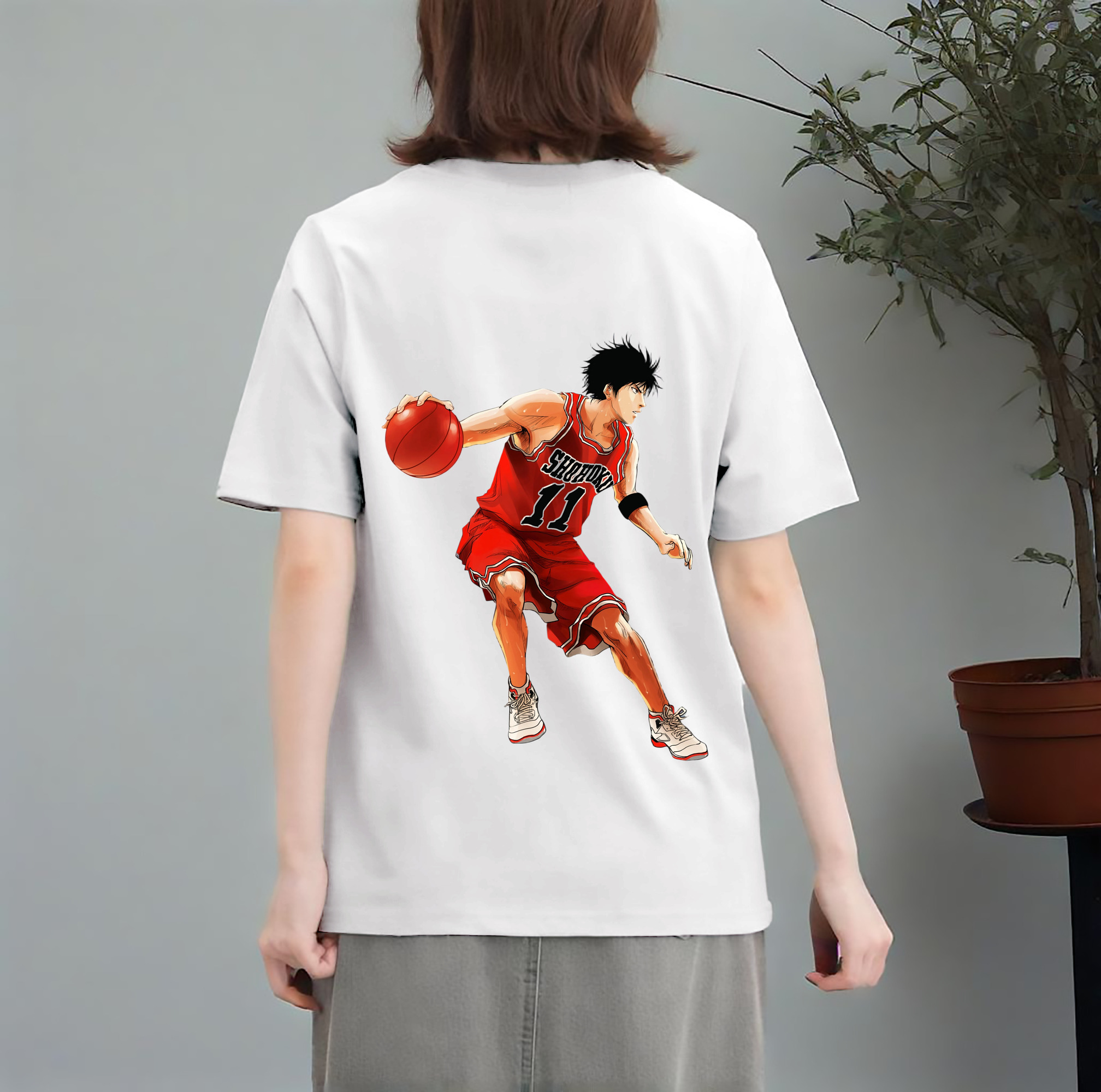SLAM DUNK／スラムダンク レディース半袖Tシャツ(バックプリント)