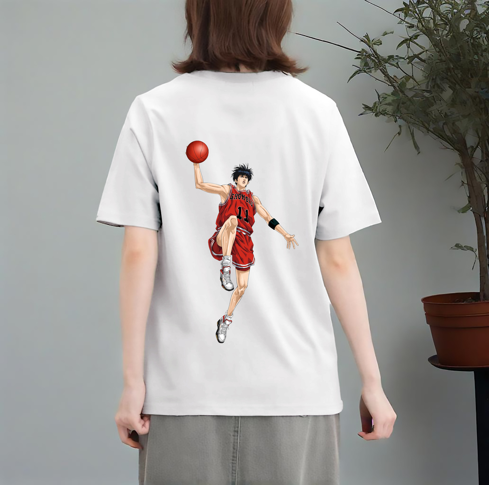 SLAM DUNK／スラムダンク レディース半袖Tシャツ(バックプリント)