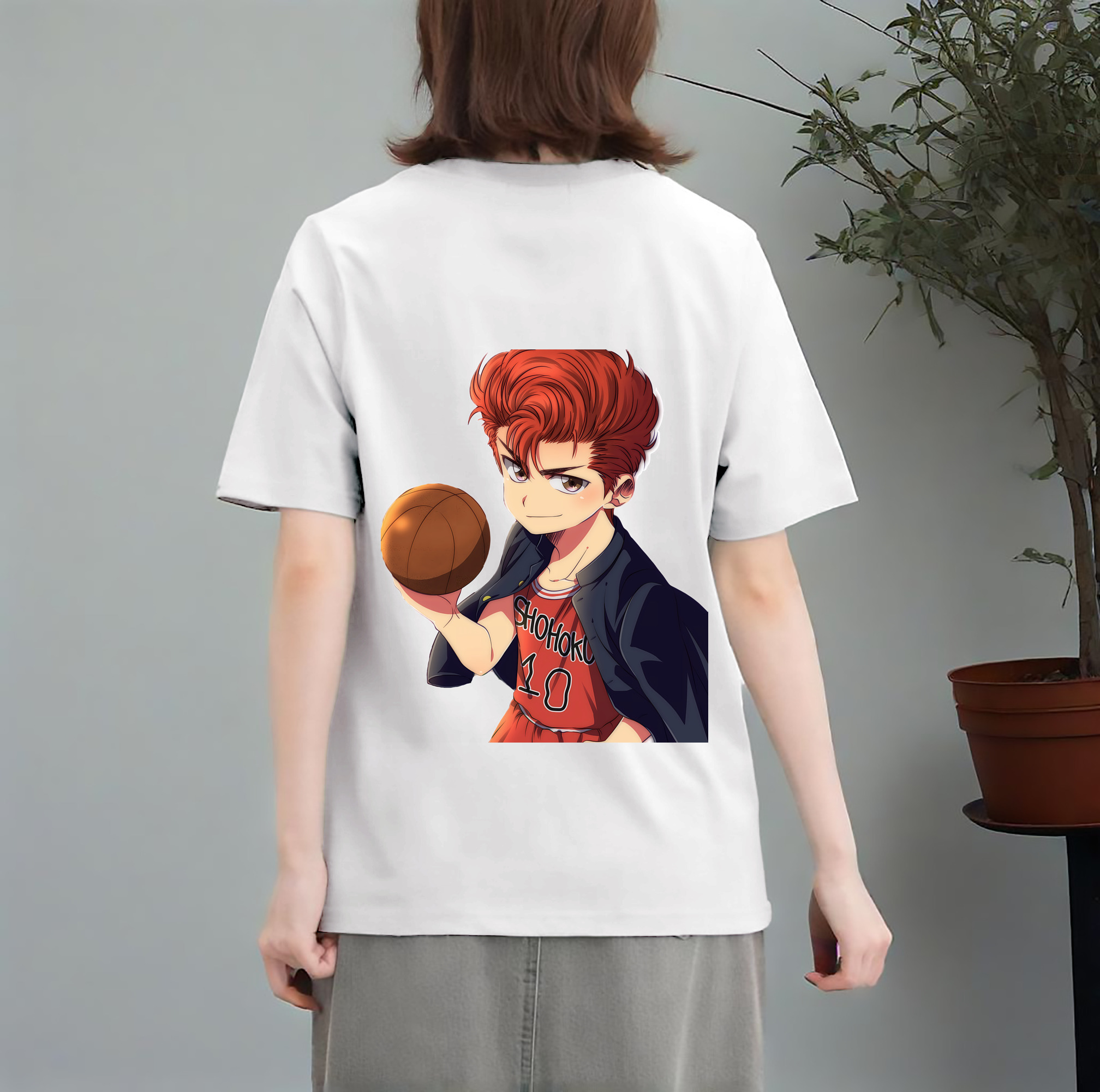 SLAM DUNK／スラムダンク レディース半袖Tシャツ(バックプリント)