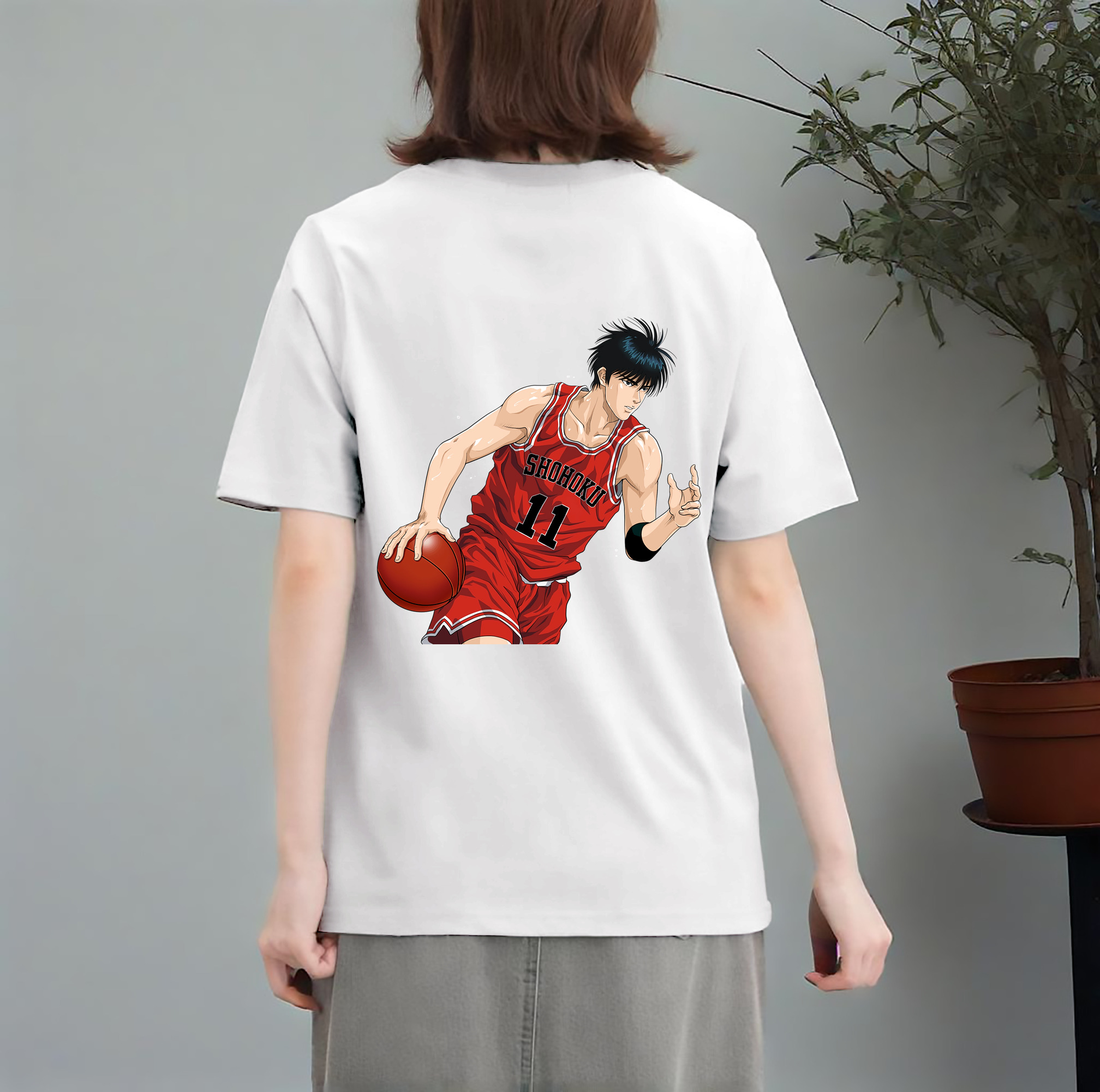 SLAM DUNK／スラムダンク レディース半袖Tシャツ(バックプリント)