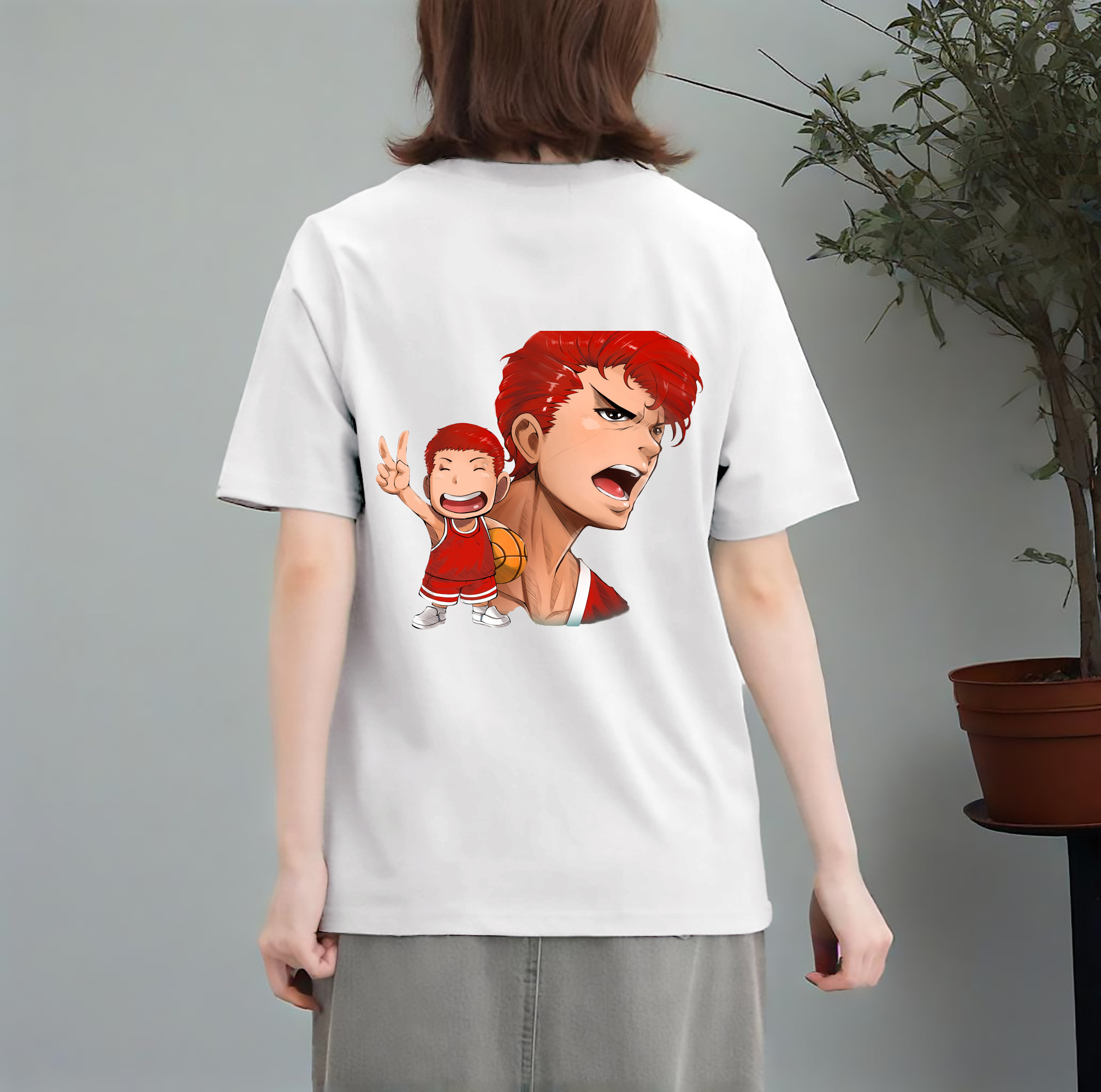 SLAM DUNK／スラムダンク レディース半袖Tシャツ(バックプリント)