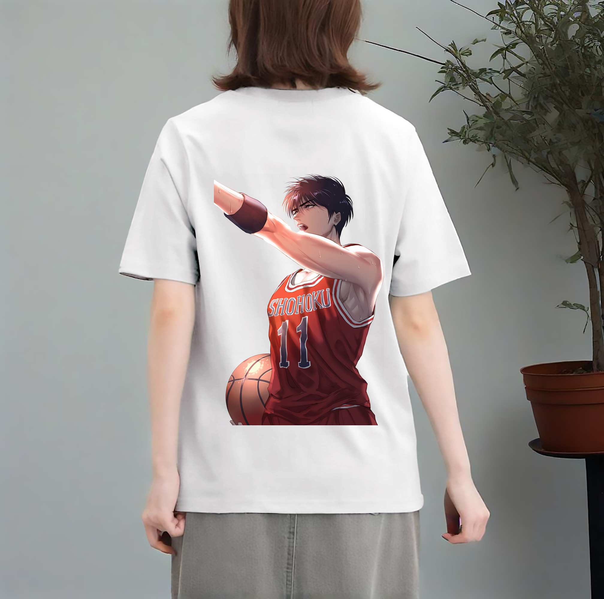SLAM DUNK／スラムダンク レディース半袖Tシャツ(バックプリント)