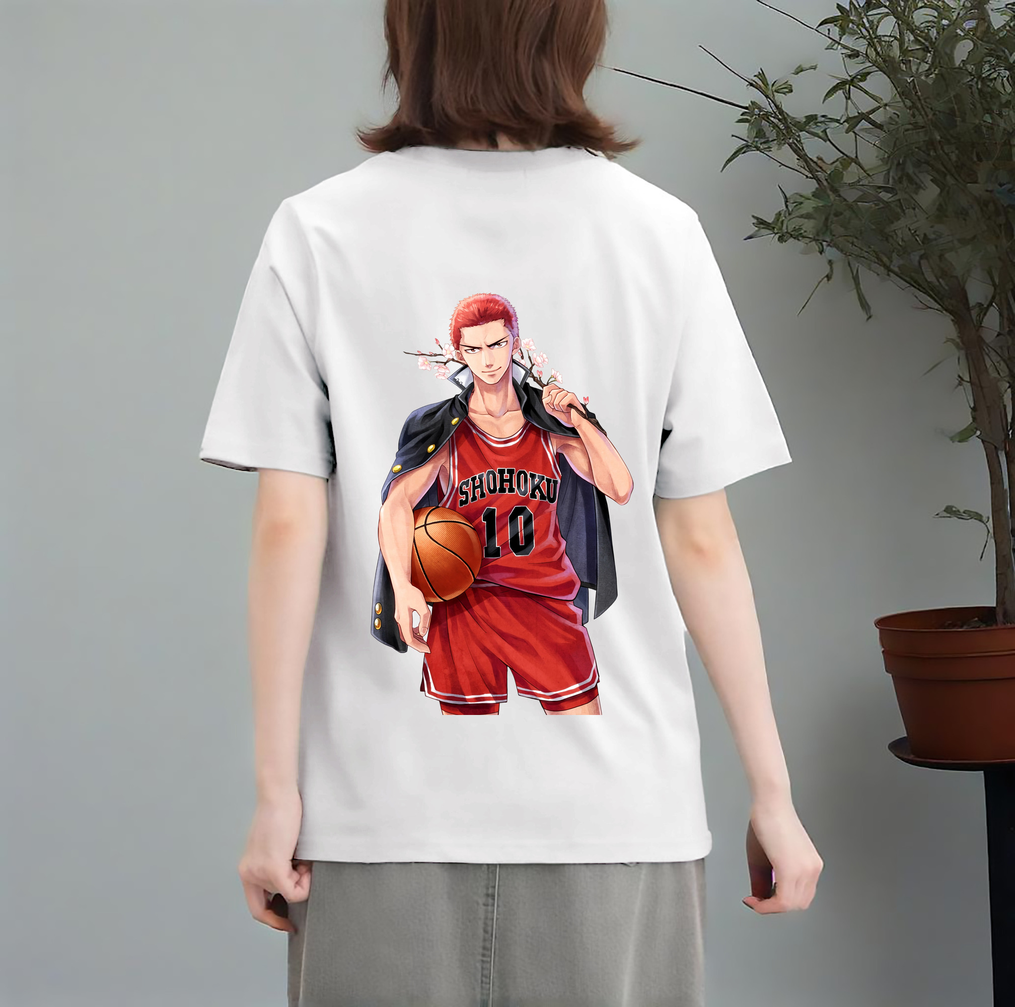 SLAM DUNK／スラムダンク レディース半袖Tシャツ(バックプリント)