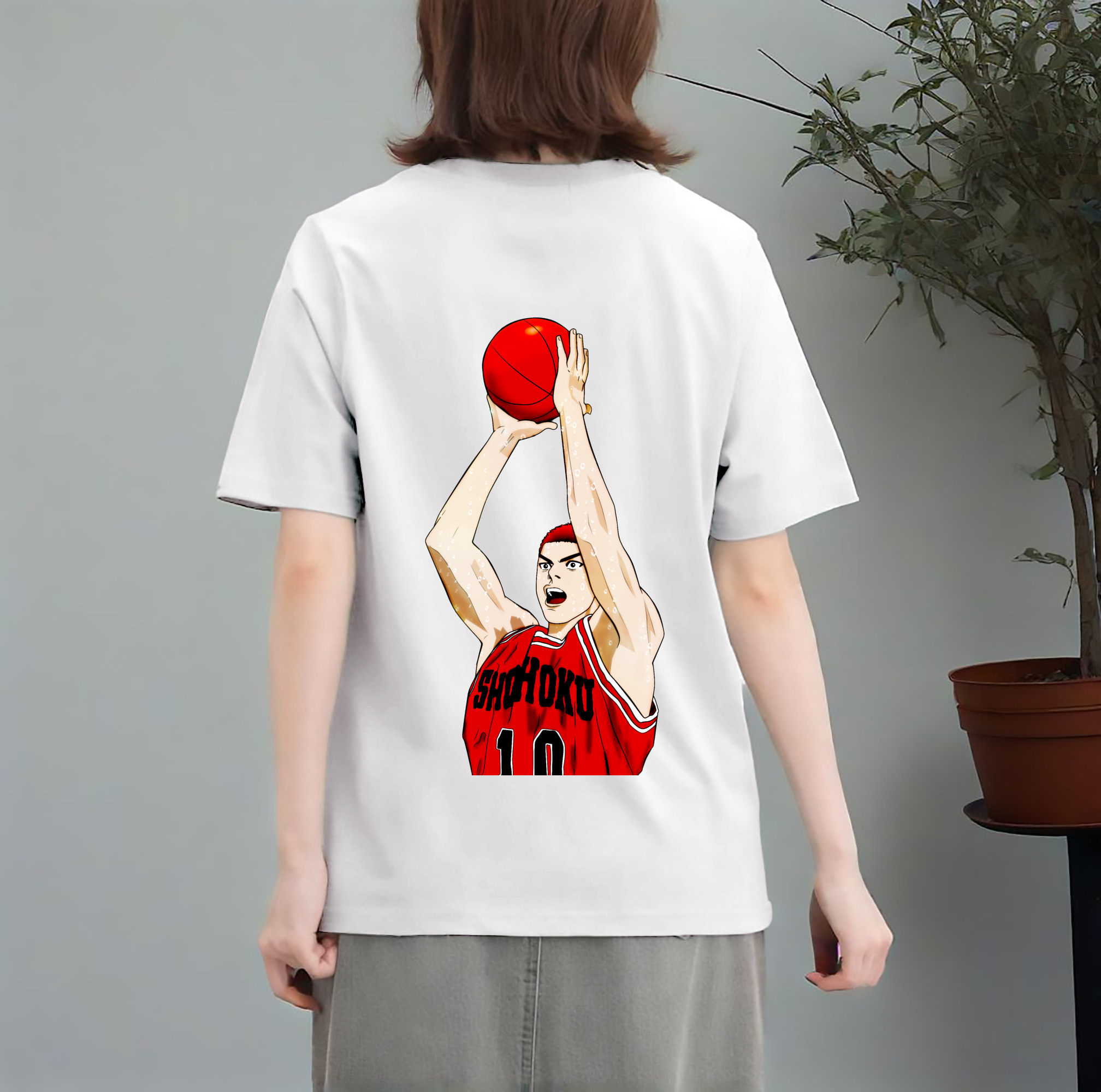 SLAM DUNK／スラムダンク レディース半袖Tシャツ(バックプリント)