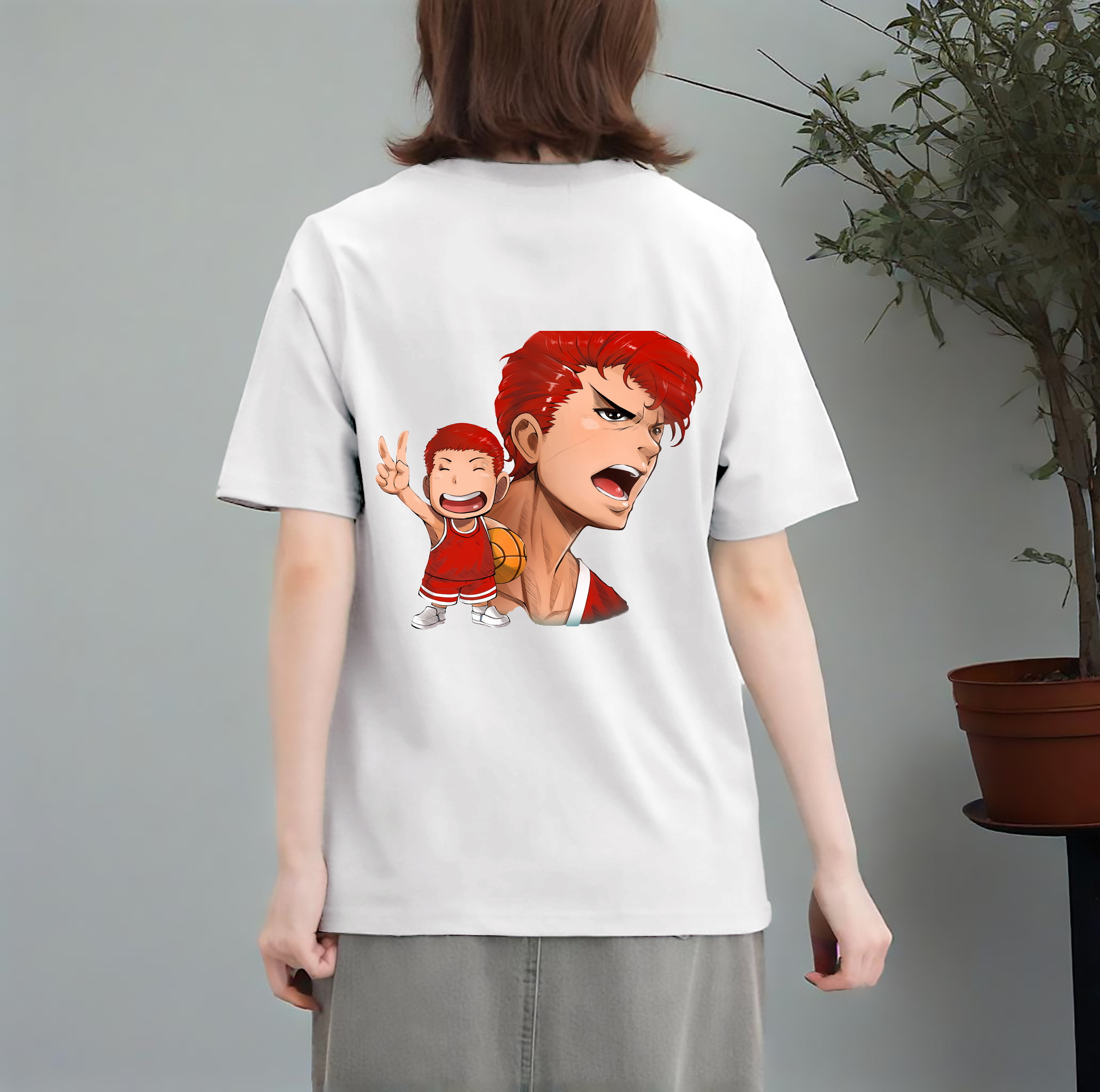 SLAM DUNK／スラムダンク レディース半袖Tシャツ(バックプリント)