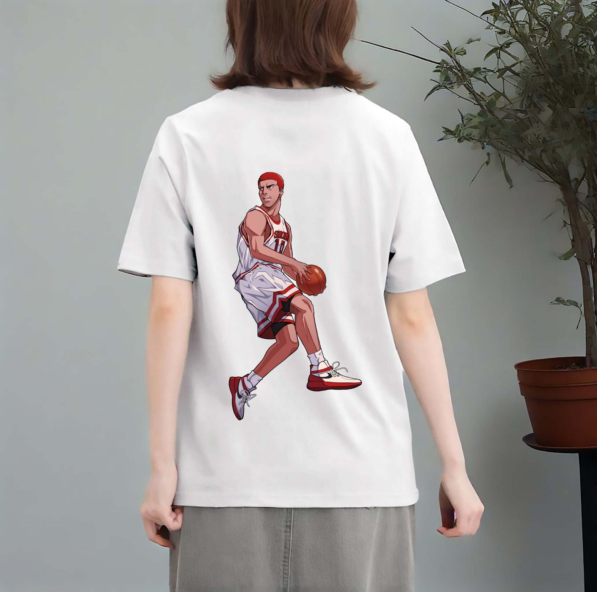 SLAM DUNK／スラムダンク レディース半袖Tシャツ(バックプリント)