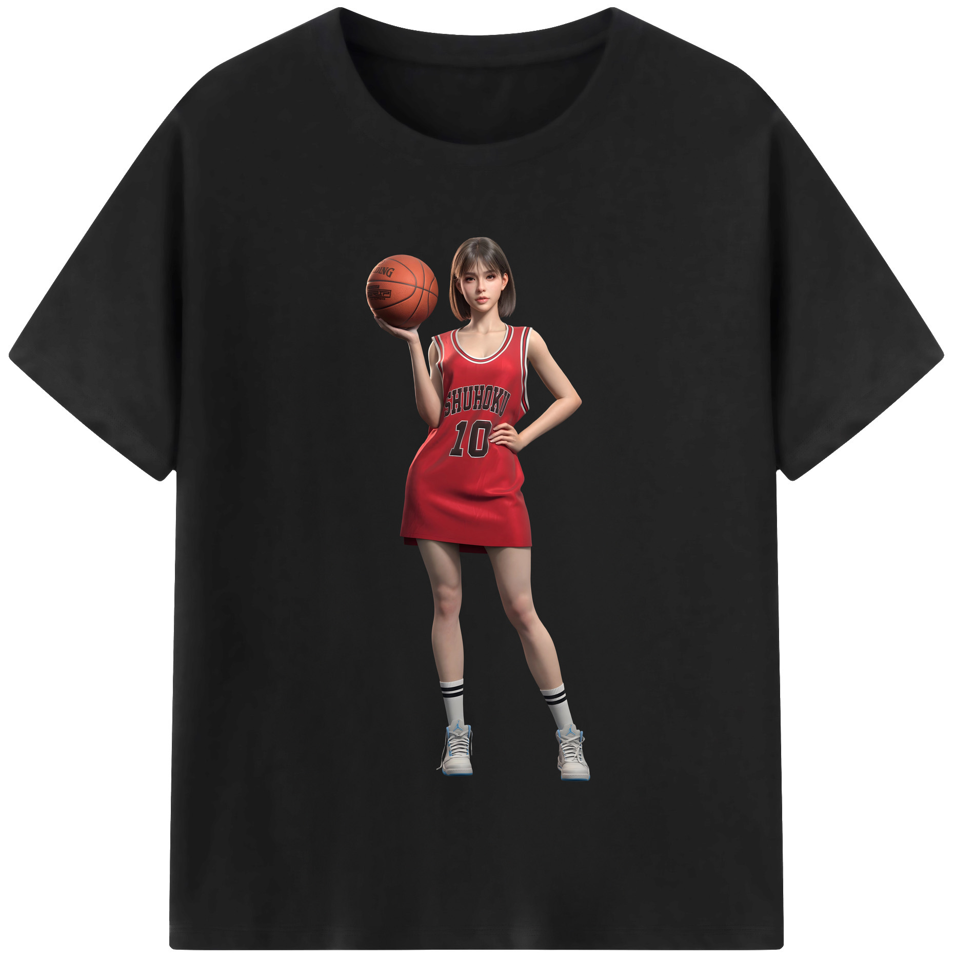（画像用） SLAM DUNK／スラムダンク レディースカジュアルプリントTシャツ（綿100％）