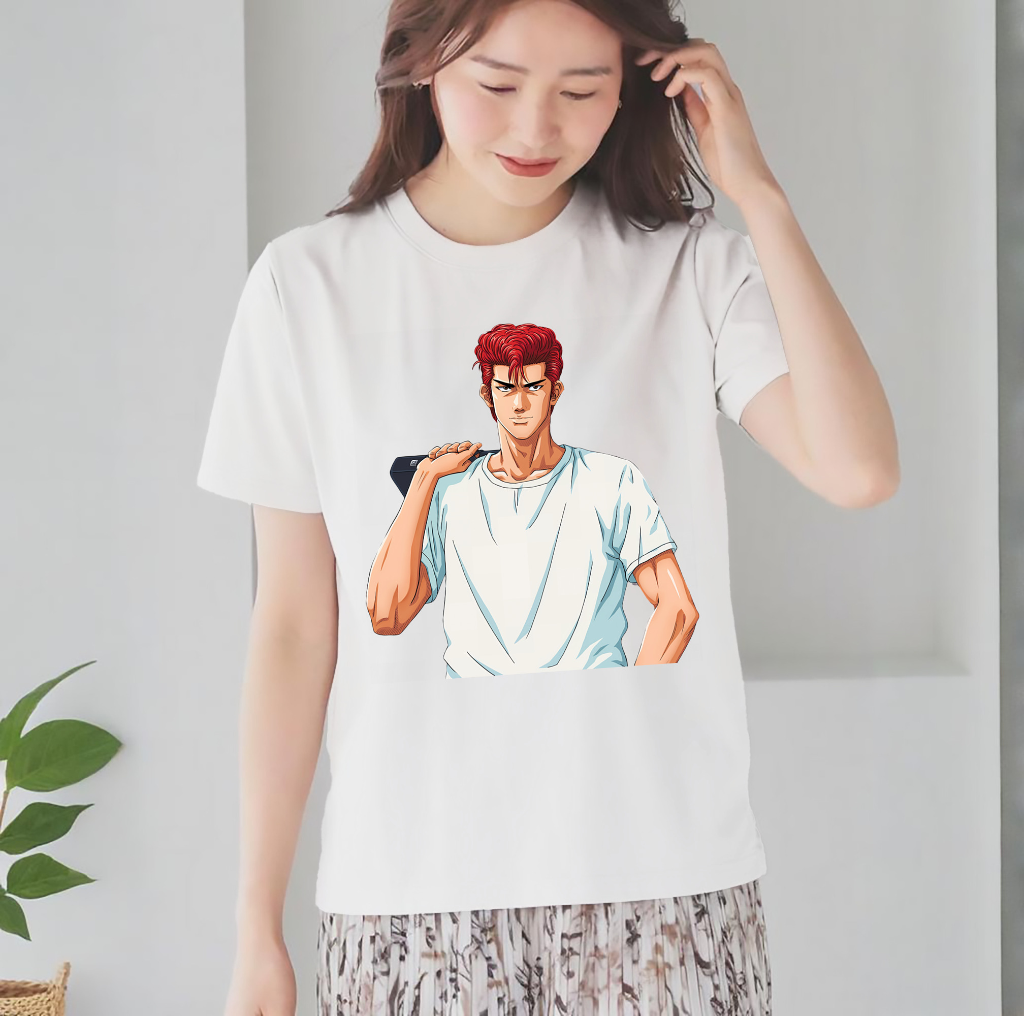 SLAM DUNK／スラムダンク レディースカジュアルプリントTシャツ（綿100％）