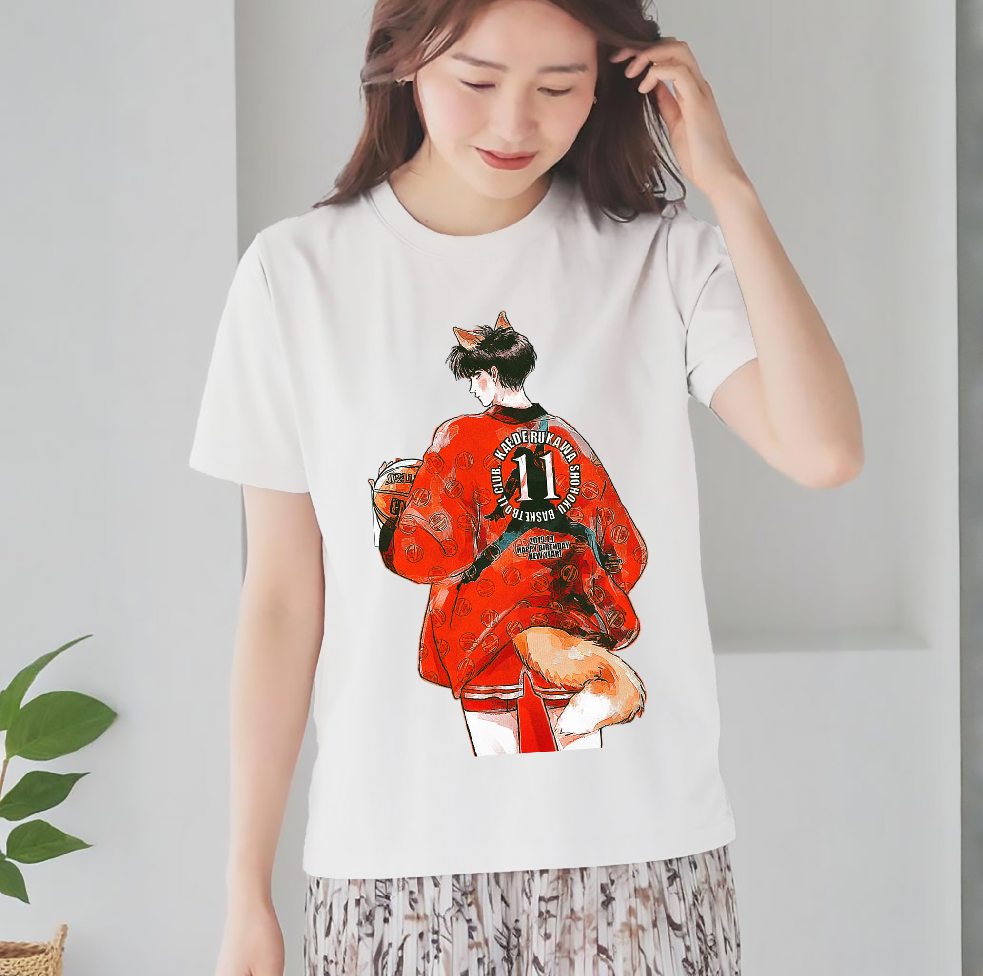 SLAM DUNK／スラムダンク レディースカジュアルプリントTシャツ（綿100％）