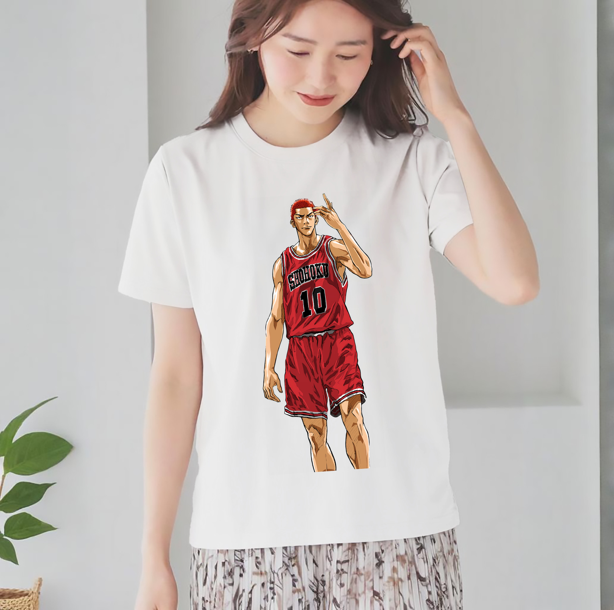 SLAM DUNK／スラムダンク レディースカジュアルプリントTシャツ（綿100％）