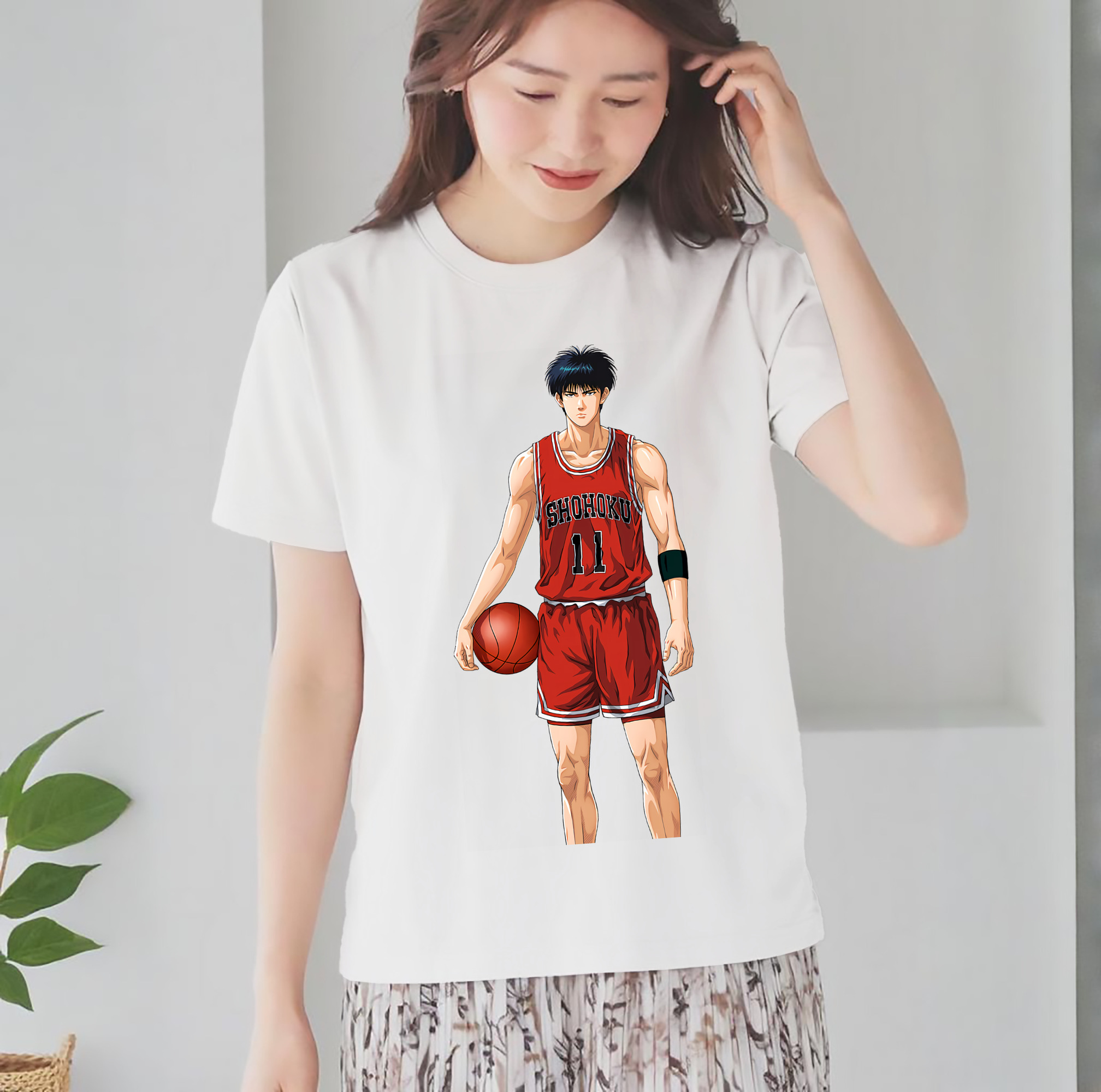 SLAM DUNK／スラムダンク レディースカジュアルプリントTシャツ（綿100％）