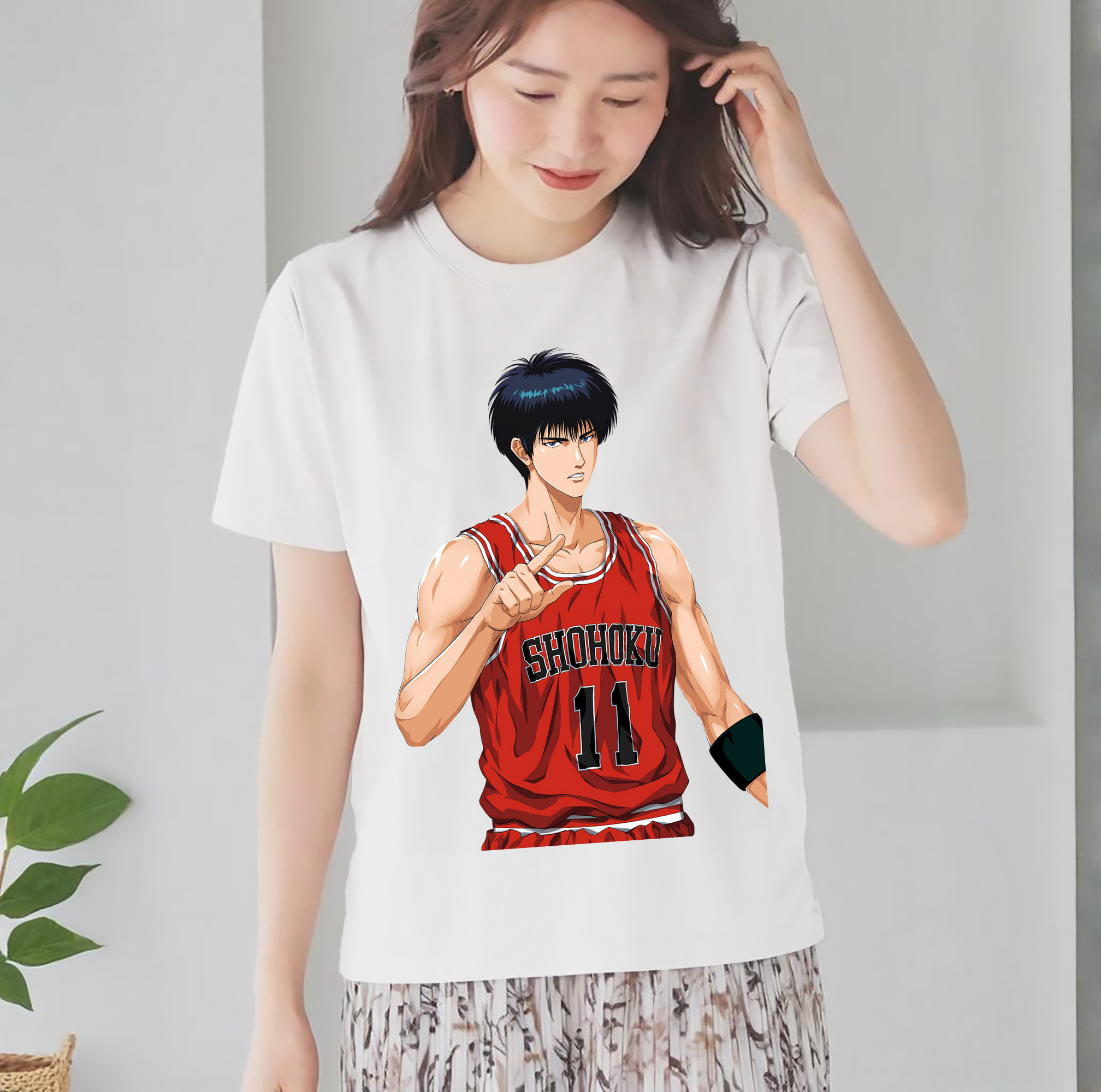 SLAM DUNK／スラムダンク レディースカジュアルプリントTシャツ（綿100％）