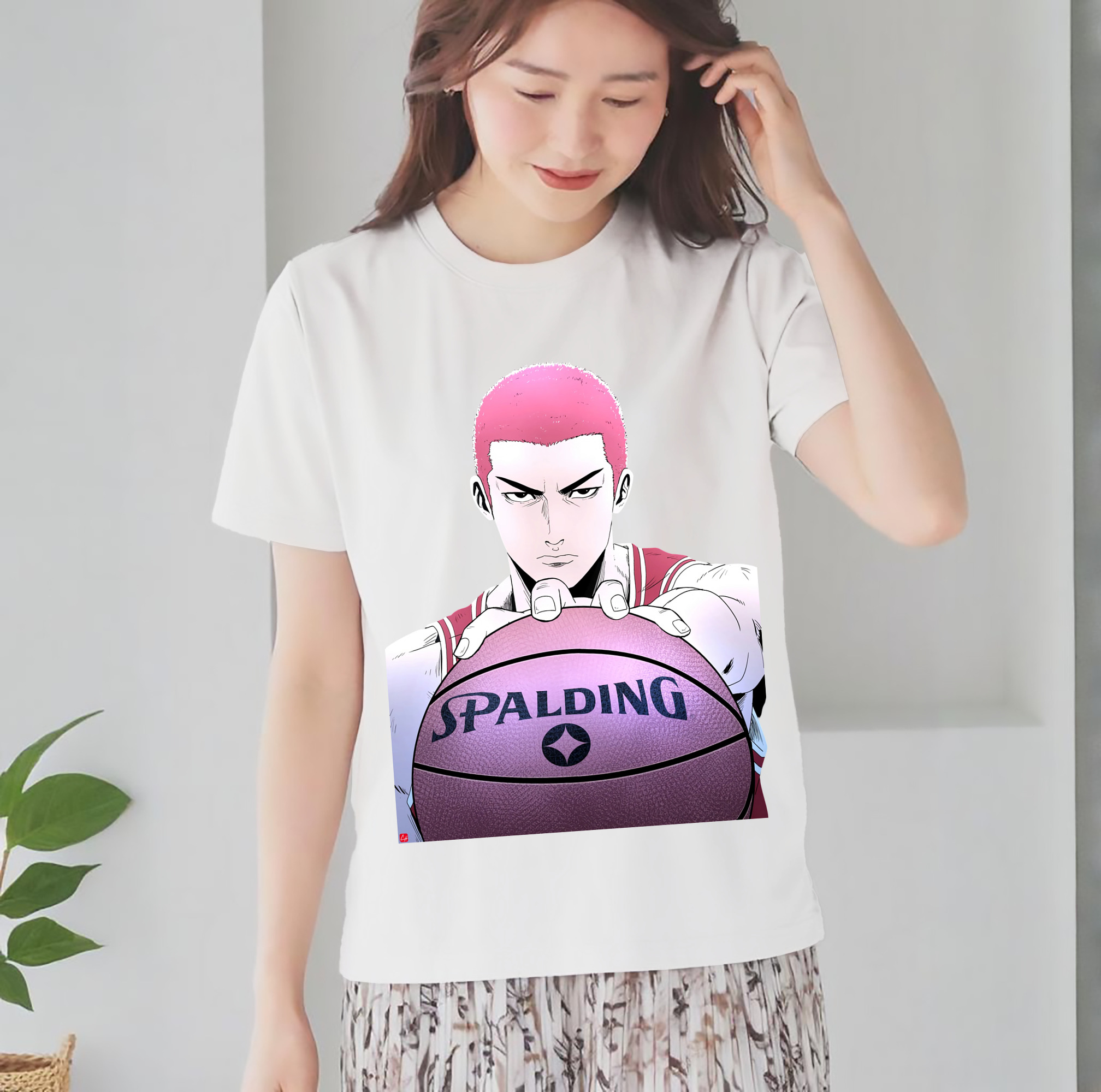 SLAM DUNK／スラムダンク レディースカジュアルプリントTシャツ（綿100％）