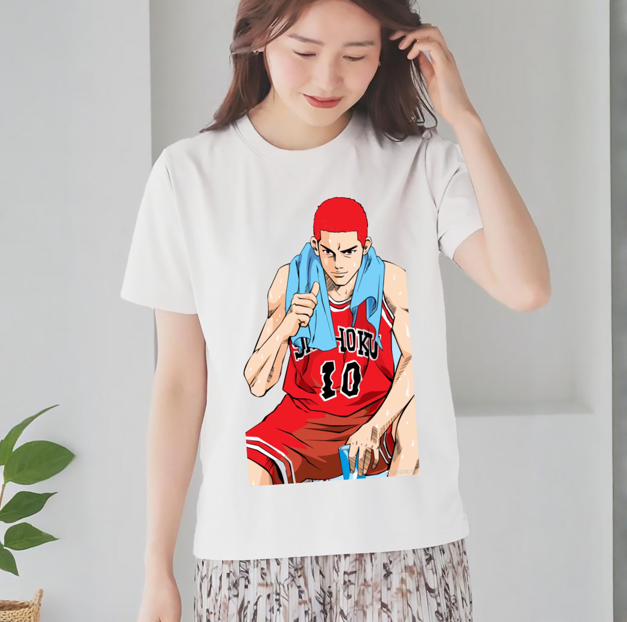 SLAM DUNK／スラムダンク レディースカジュアルプリントTシャツ（綿100％）