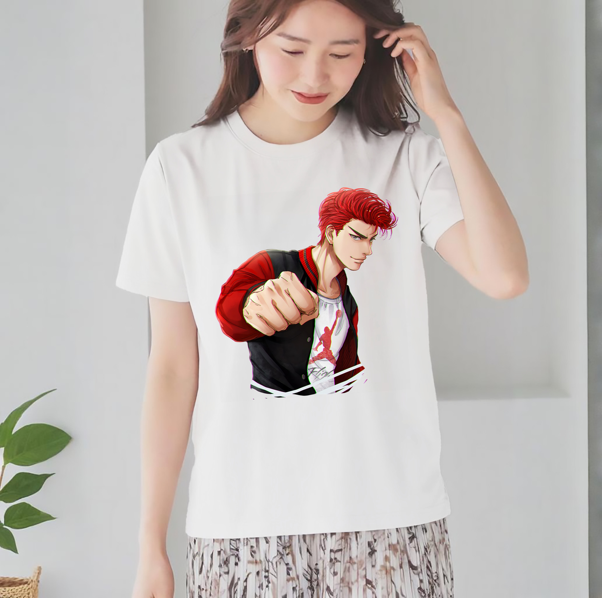 SLAM DUNK／スラムダンク レディースカジュアルプリントTシャツ（綿100％）