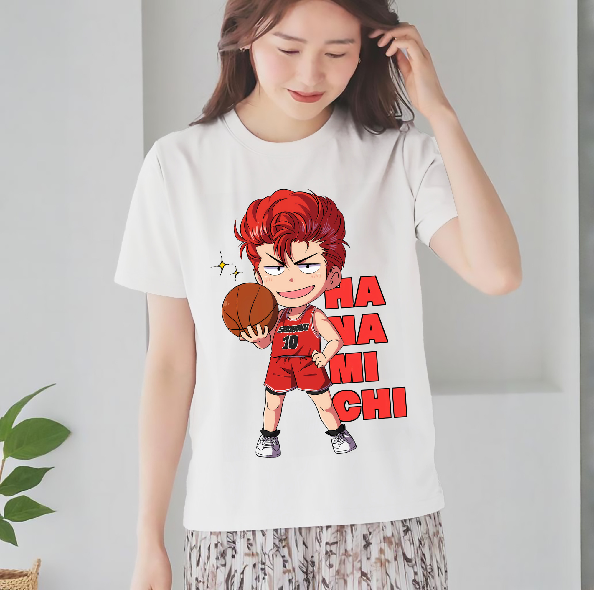 SLAM DUNK／スラムダンク レディースカジュアルプリントTシャツ（綿100％）