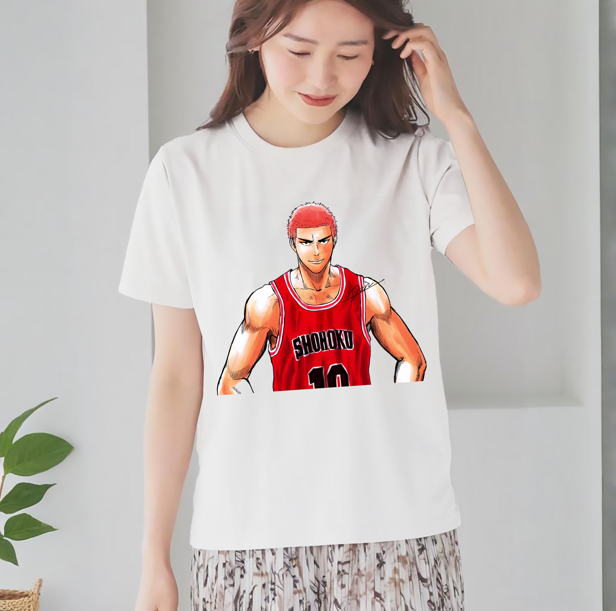 SLAM DUNK／スラムダンク レディースカジュアルプリントTシャツ（綿100％）