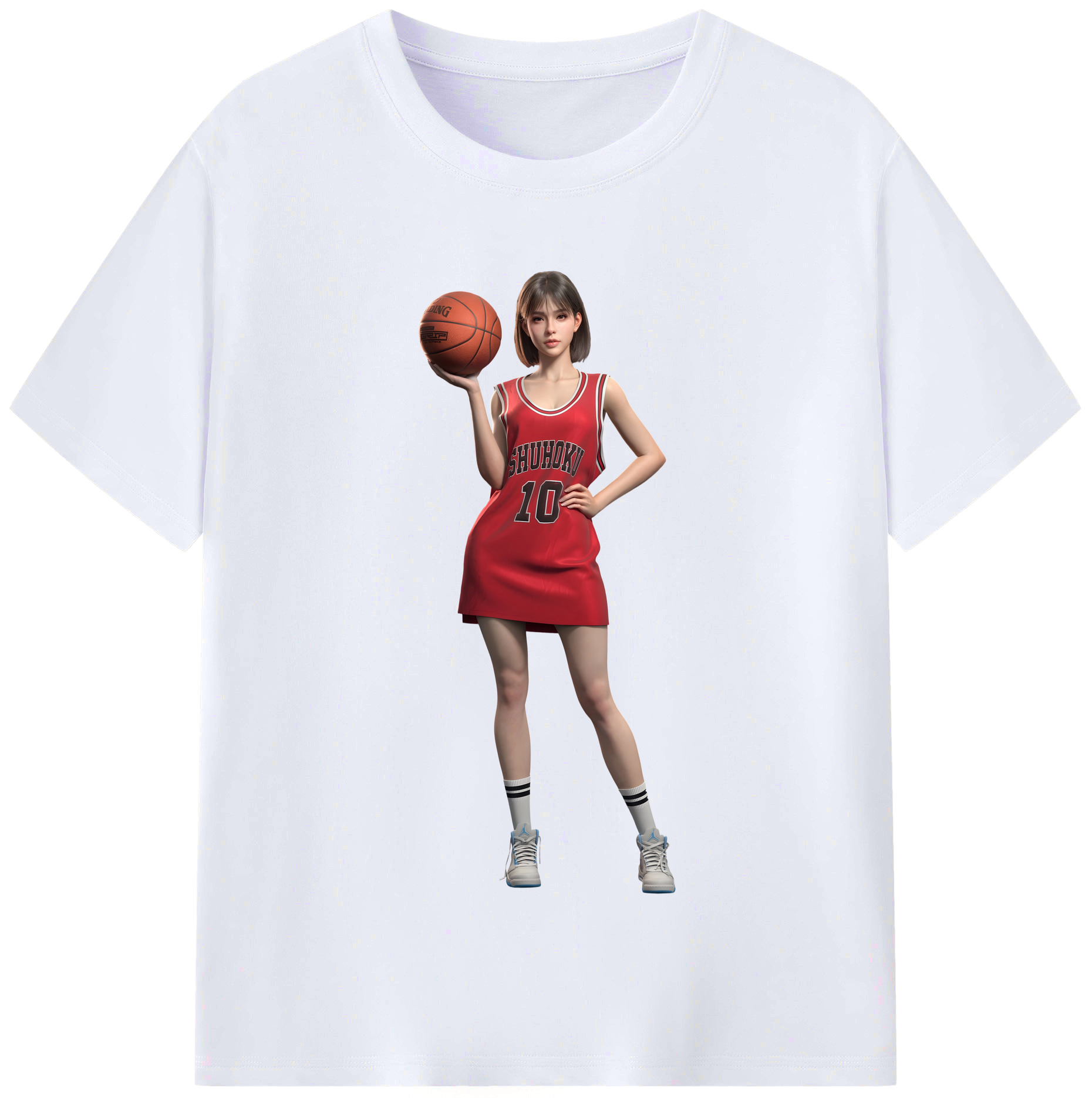（画像用） SLAM DUNK／スラムダンク レディースカジュアルプリントTシャツ（綿100％）
