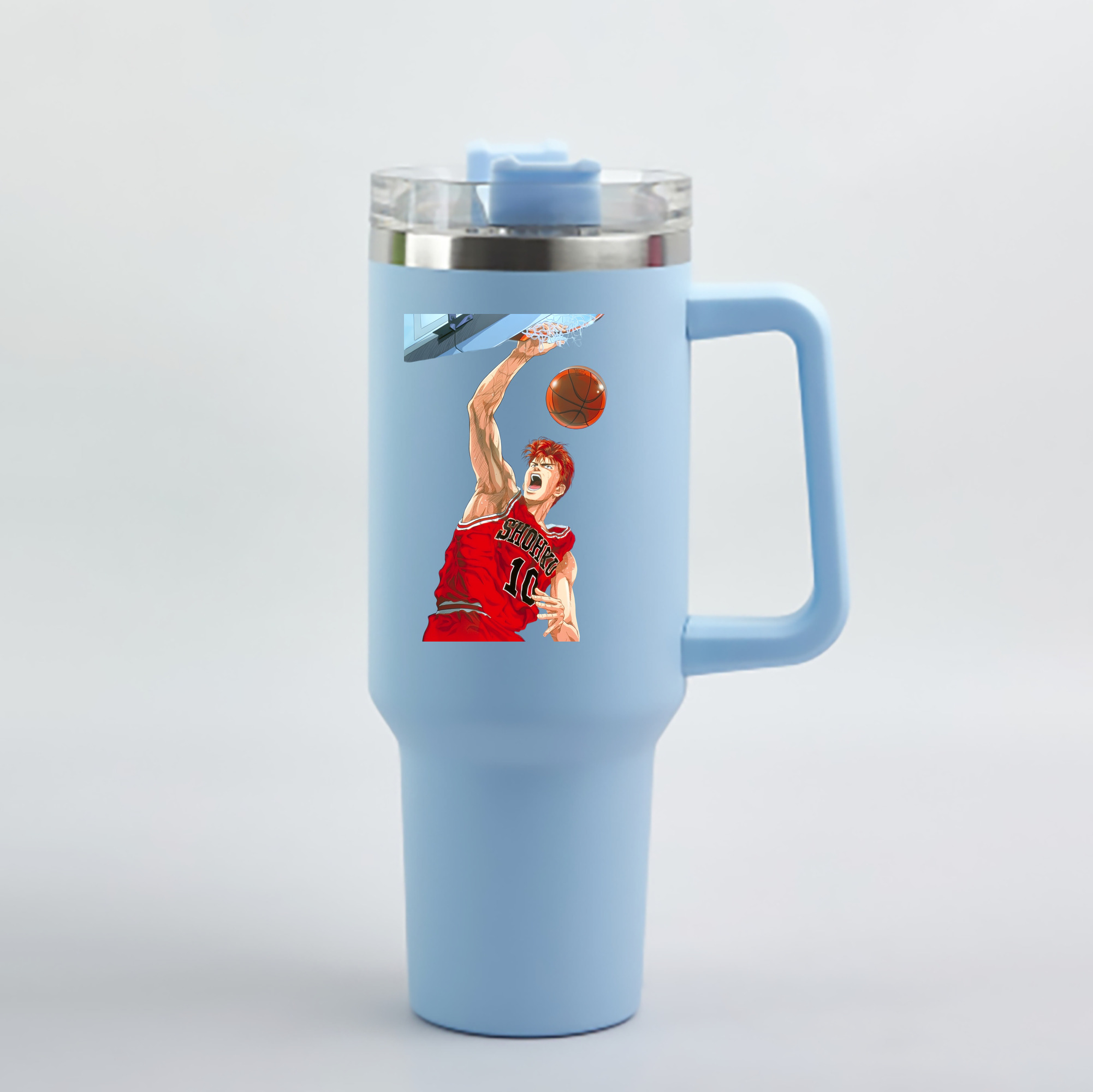 （画像用） SLAM DUNK／スラムダンク 1200mL車用タンブラー - クリスタルステッカー（プラスチックストロー付き）
