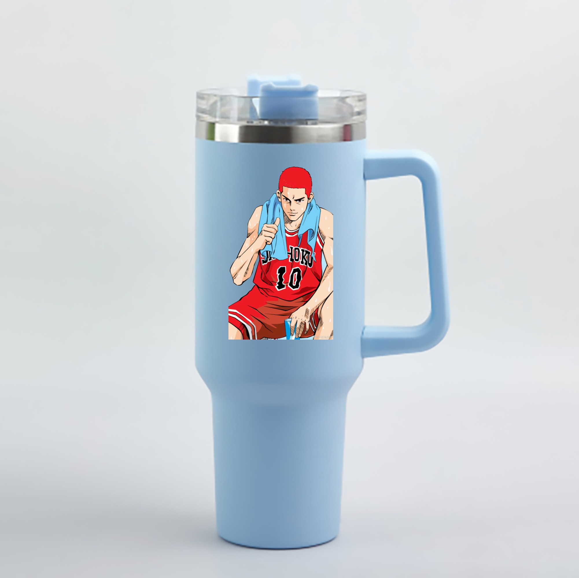 （画像用） SLAM DUNK／スラムダンク 1200mL車用タンブラー - クリスタルステッカー（プラスチックストロー付き）