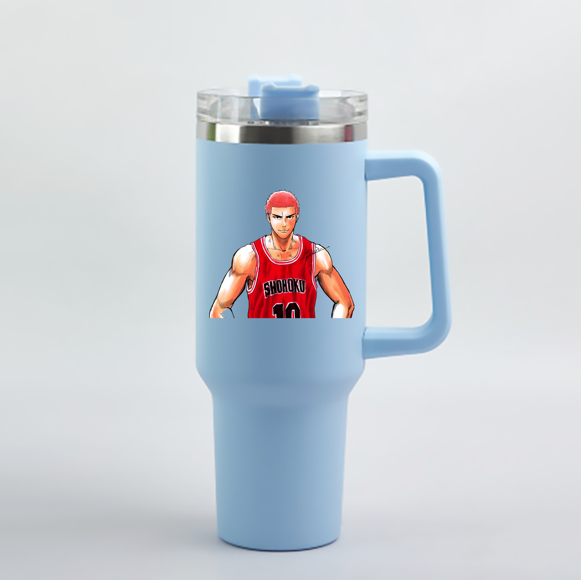 （画像用） SLAM DUNK／スラムダンク 1200mL車用タンブラー - クリスタルステッカー（プラスチックストロー付き）