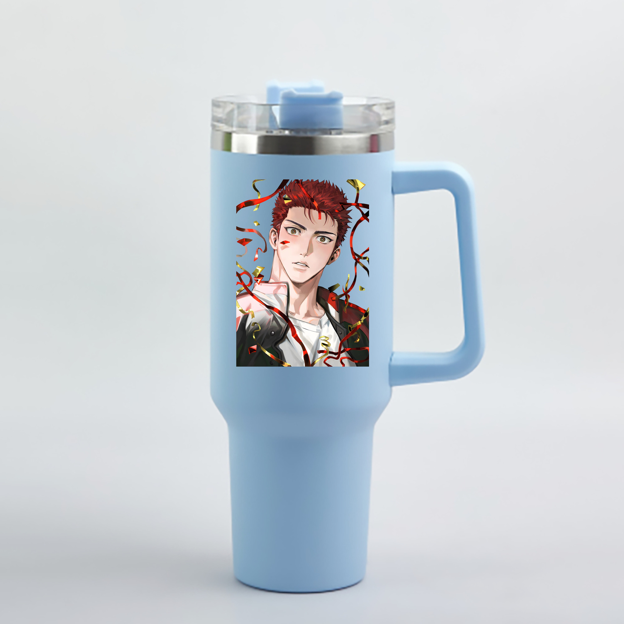 （画像用） SLAM DUNK／スラムダンク 1200mL車用タンブラー - クリスタルステッカー（プラスチックストロー付き）