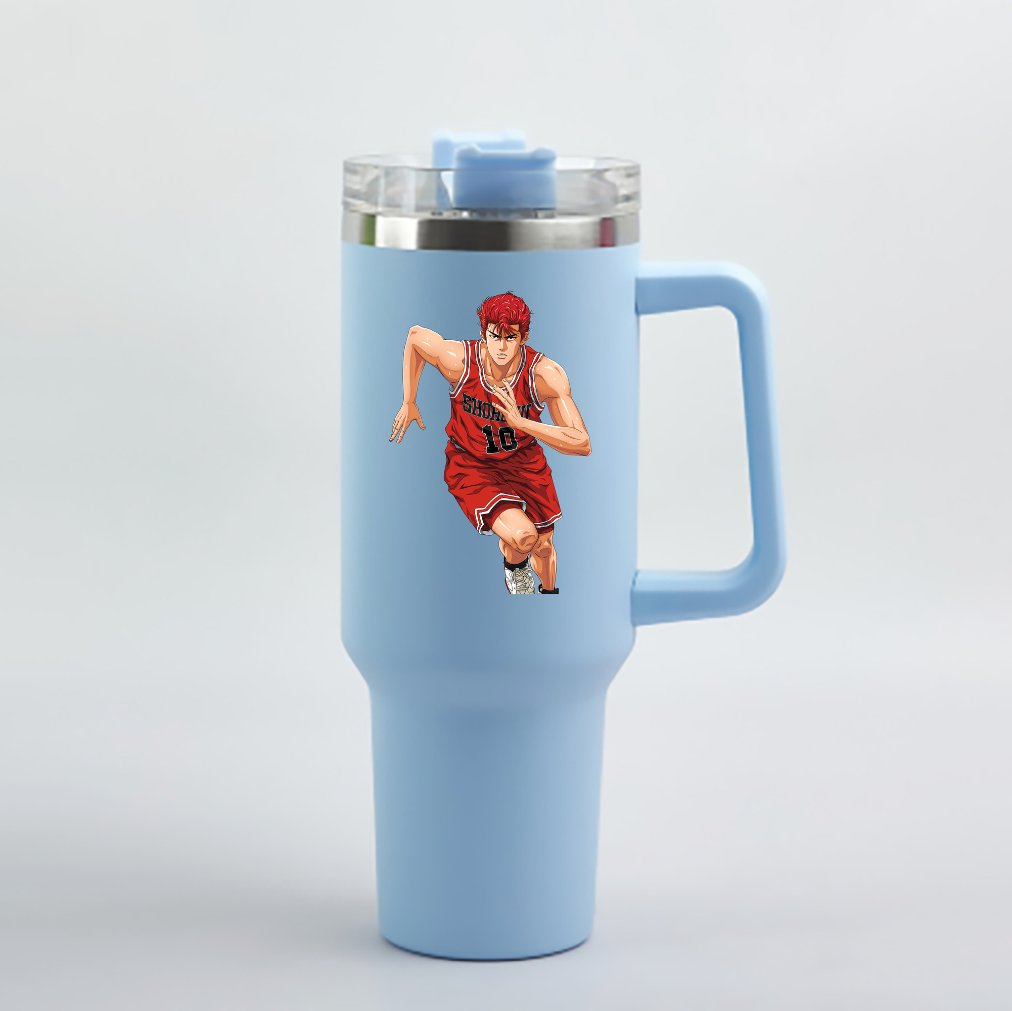 （画像用） SLAM DUNK／スラムダンク 1200mL車用タンブラー - クリスタルステッカー（プラスチックストロー付き）