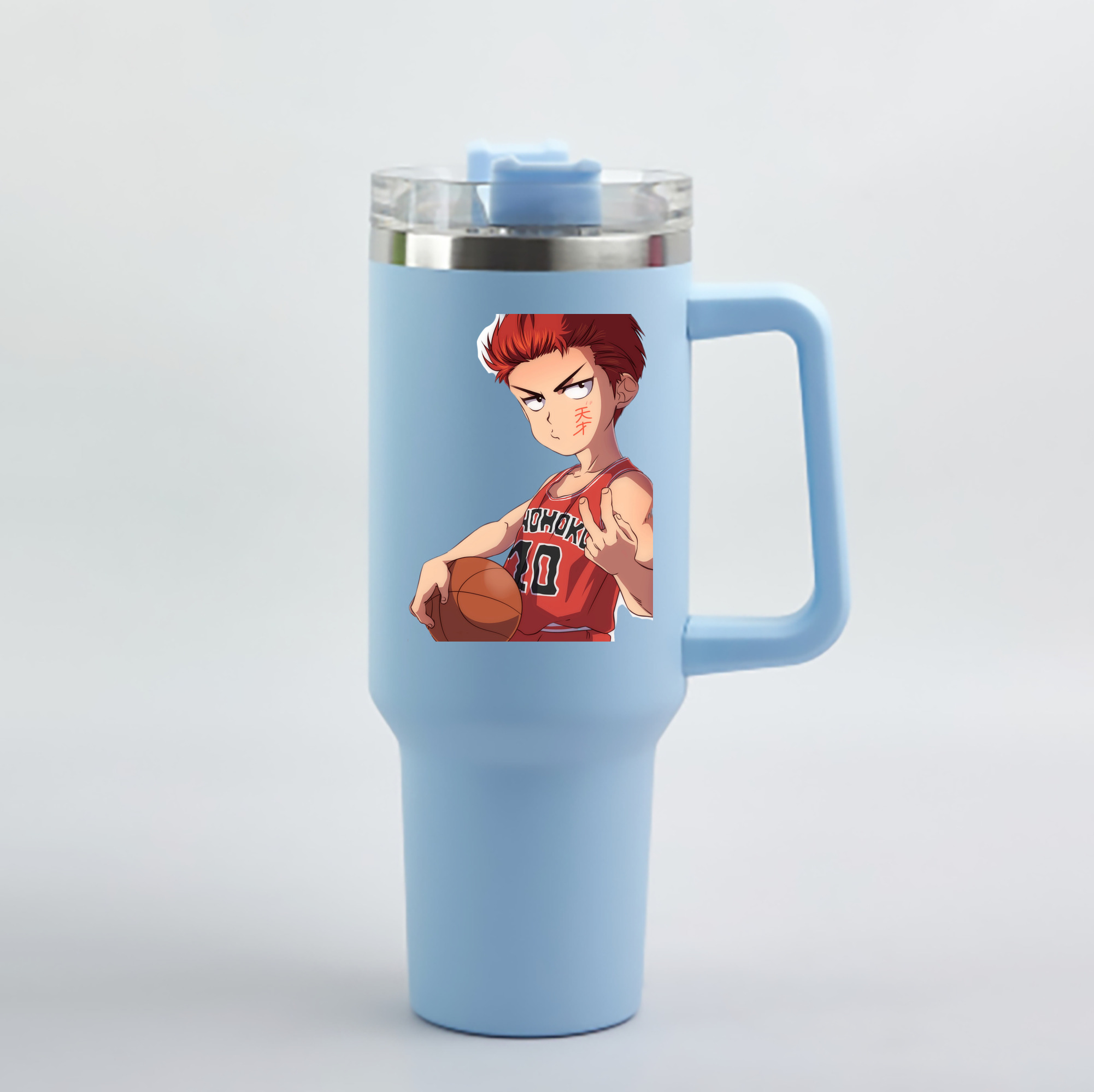 （画像用） SLAM DUNK／スラムダンク 1200mL車用タンブラー - クリスタルステッカー（プラスチックストロー付き）