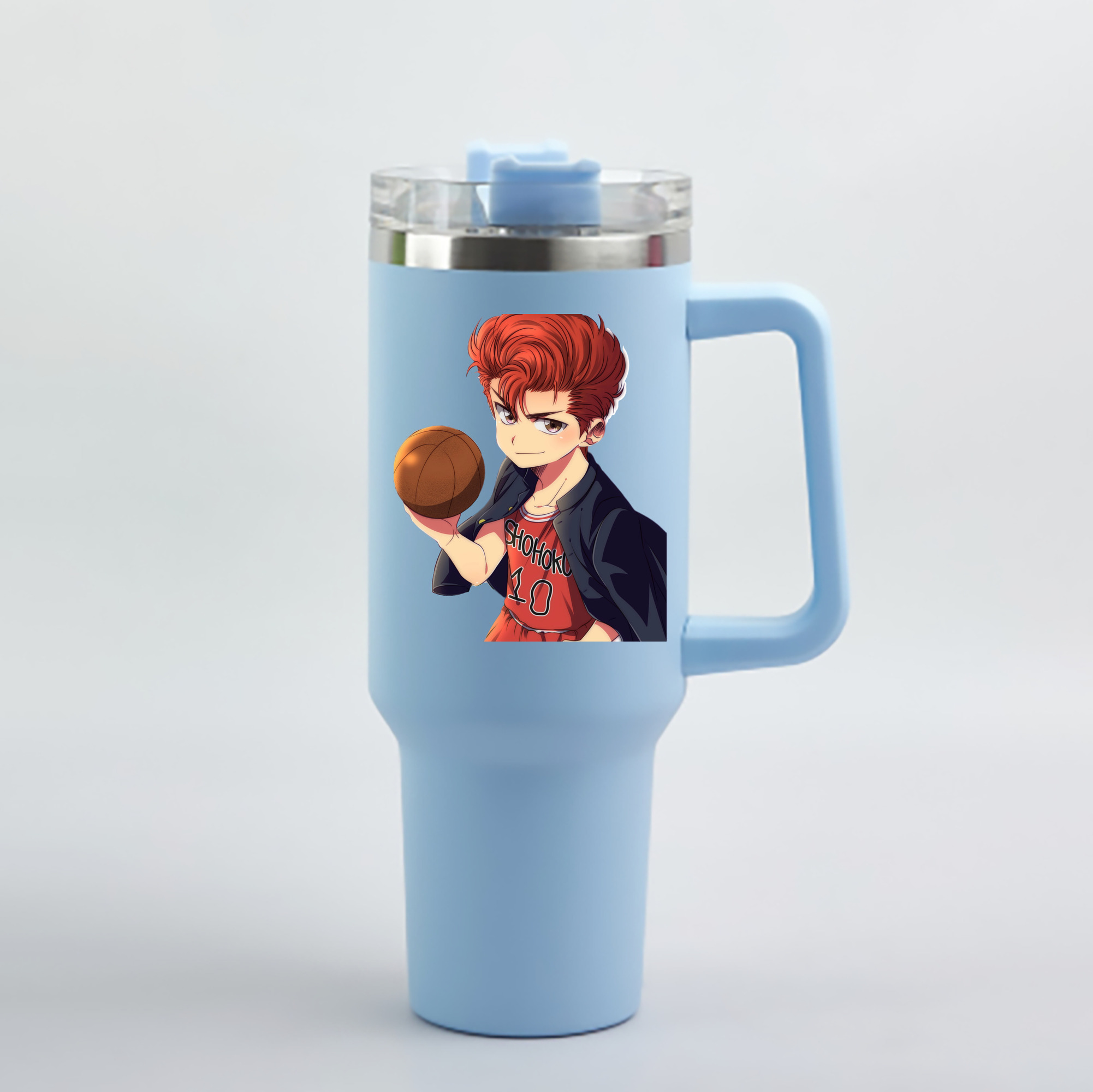 （画像用） SLAM DUNK／スラムダンク 1200mL車用タンブラー - クリスタルステッカー（プラスチックストロー付き）