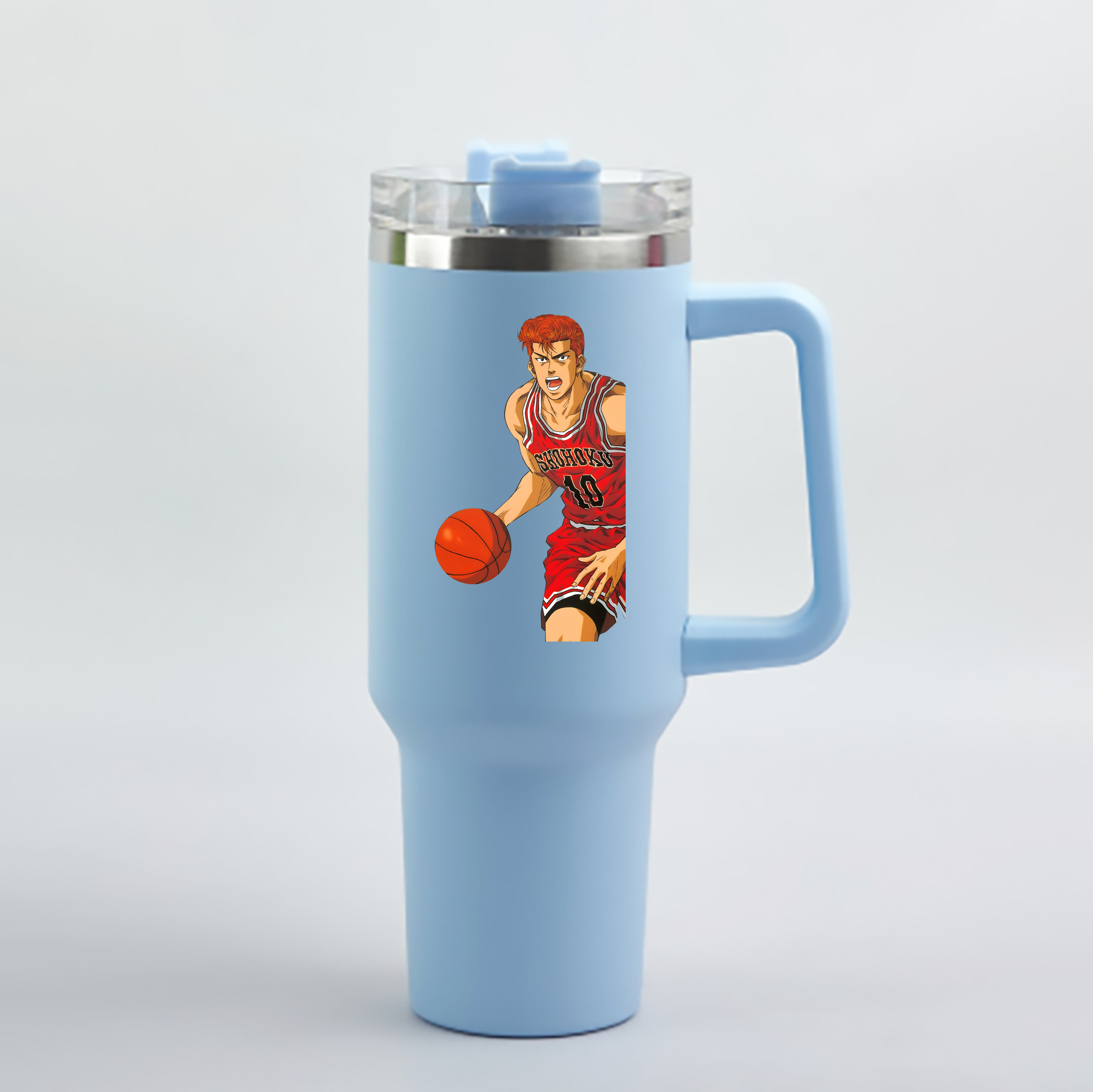 （画像用） SLAM DUNK／スラムダンク 1200mL車用タンブラー - クリスタルステッカー（プラスチックストロー付き）