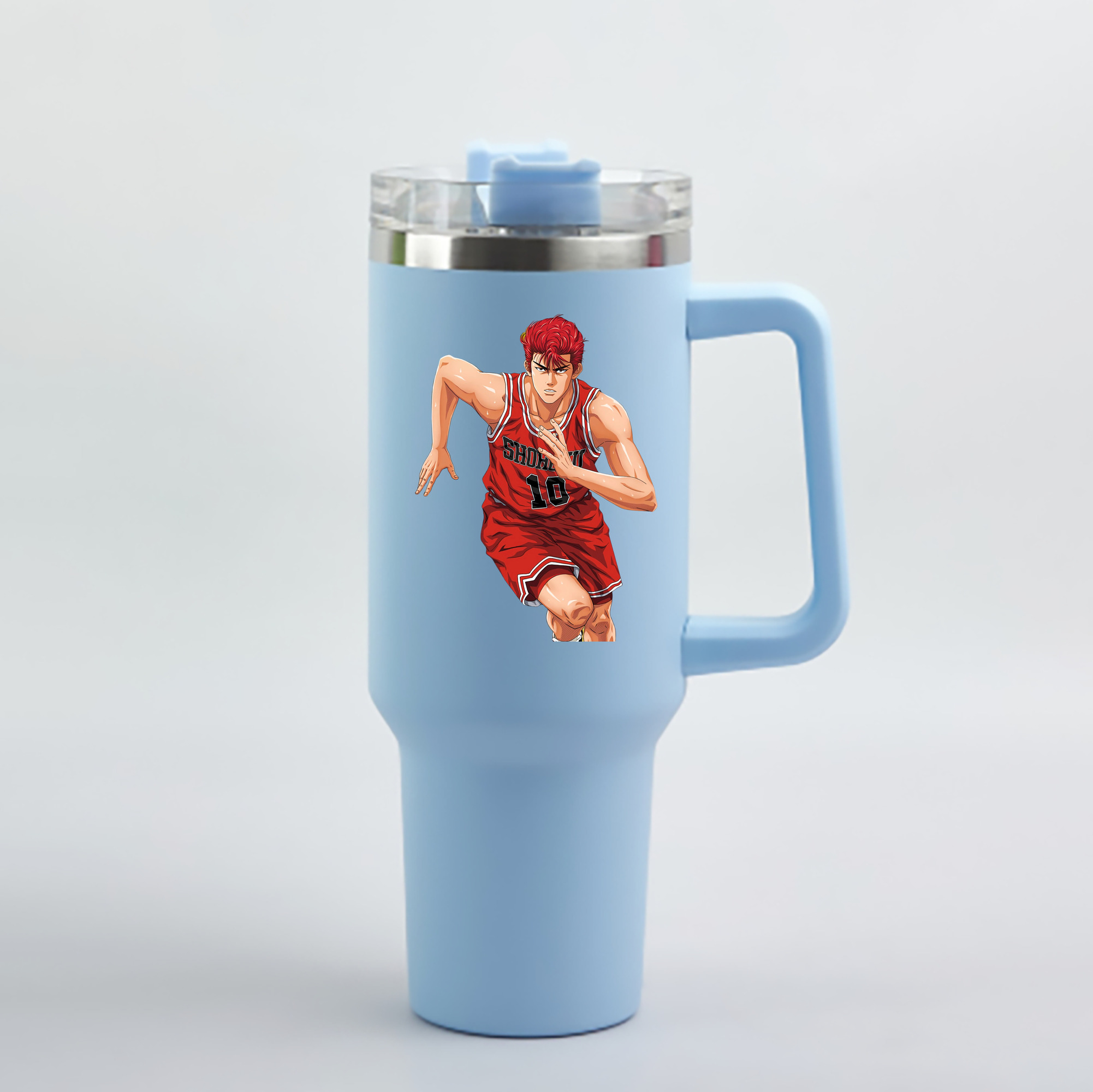 （画像用） SLAM DUNK／スラムダンク 1200mL車用タンブラー - クリスタルステッカー（プラスチックストロー付き）