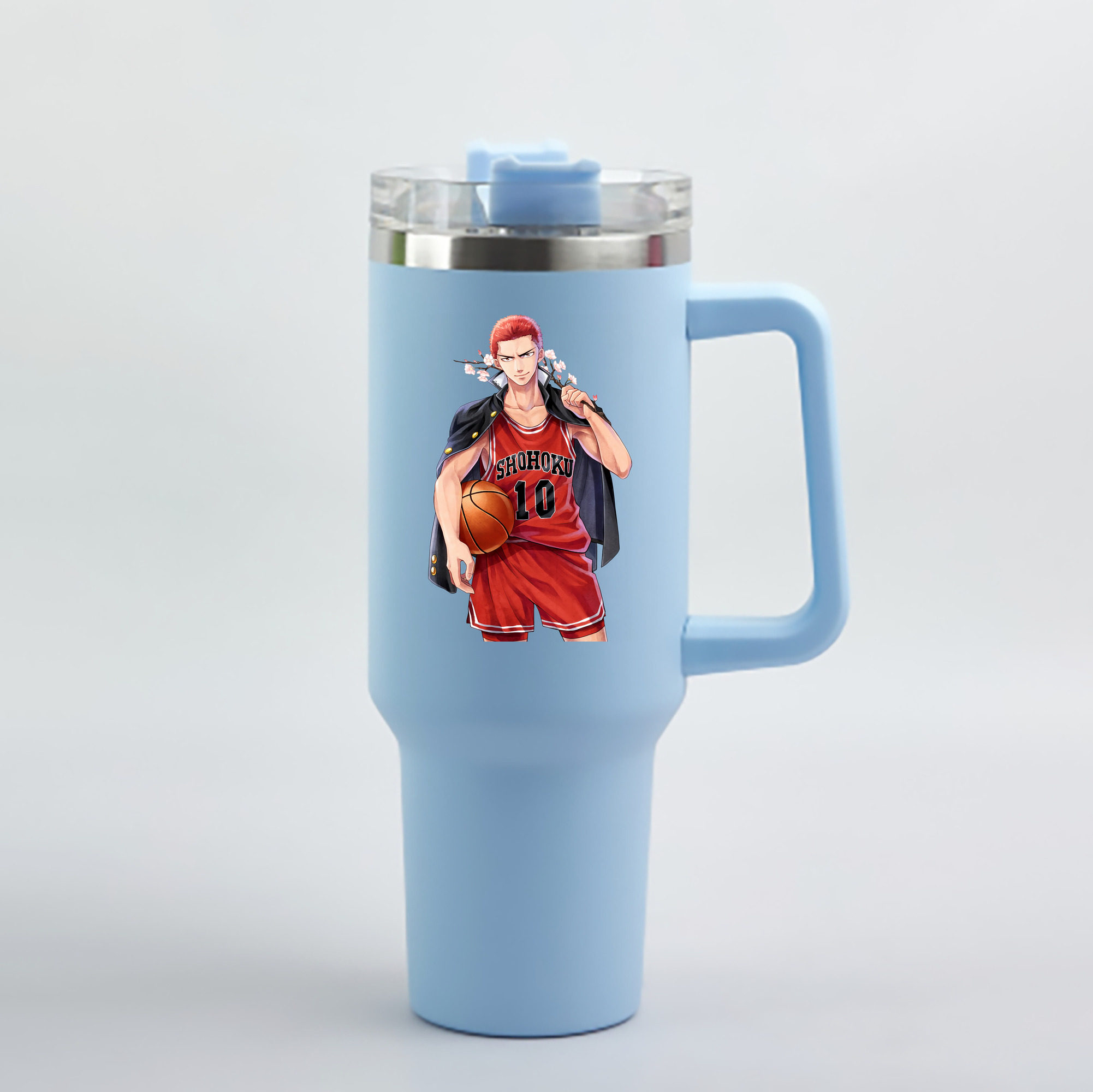 （画像用） SLAM DUNK／スラムダンク 1200mL車用タンブラー - クリスタルステッカー（プラスチックストロー付き）