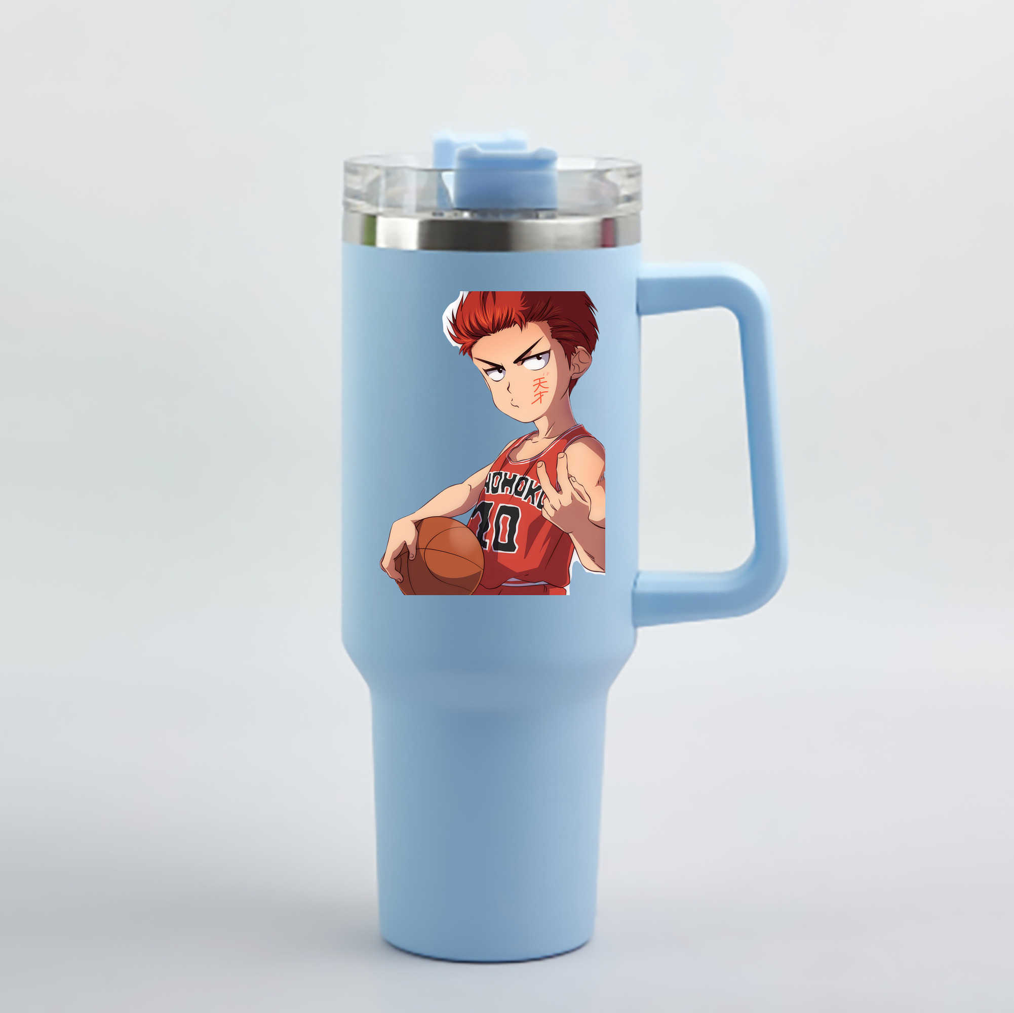 （画像用） SLAM DUNK／スラムダンク 1200mL車用タンブラー - クリスタルステッカー（プラスチックストロー付き）