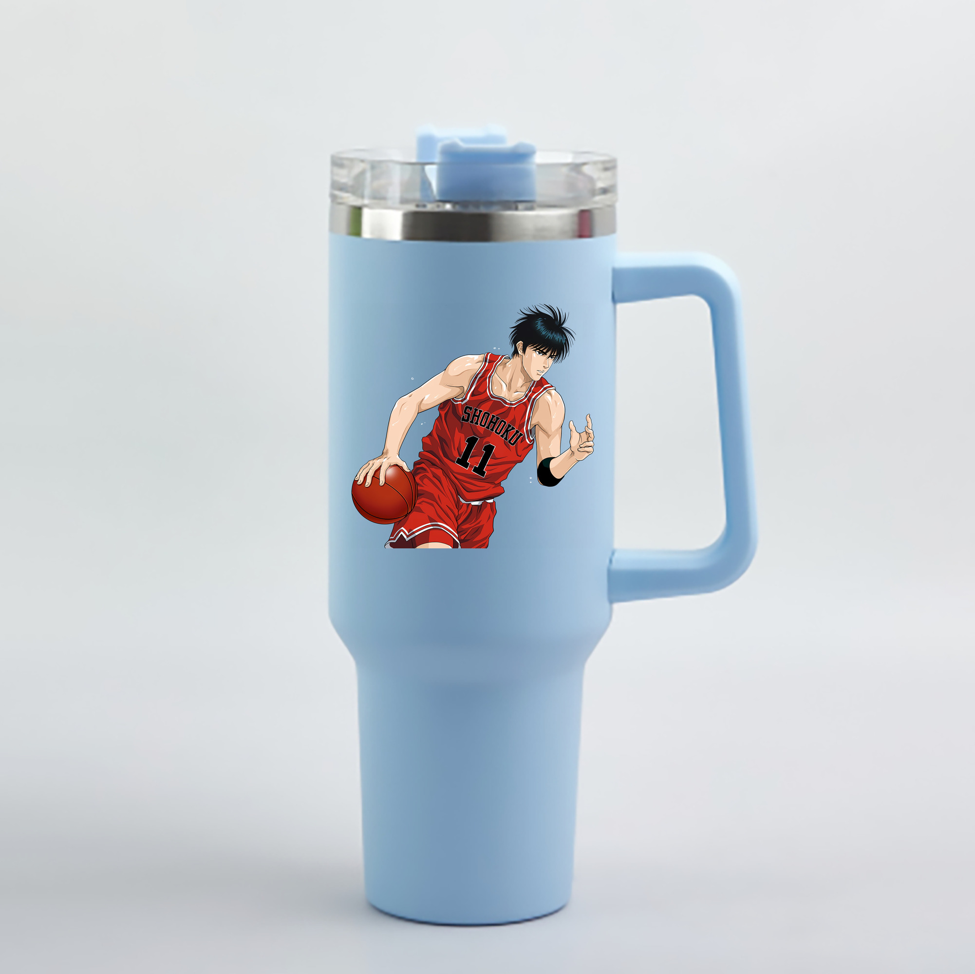 （画像用） SLAM DUNK／スラムダンク 1200mL車用タンブラー - クリスタルステッカー（プラスチックストロー付き）