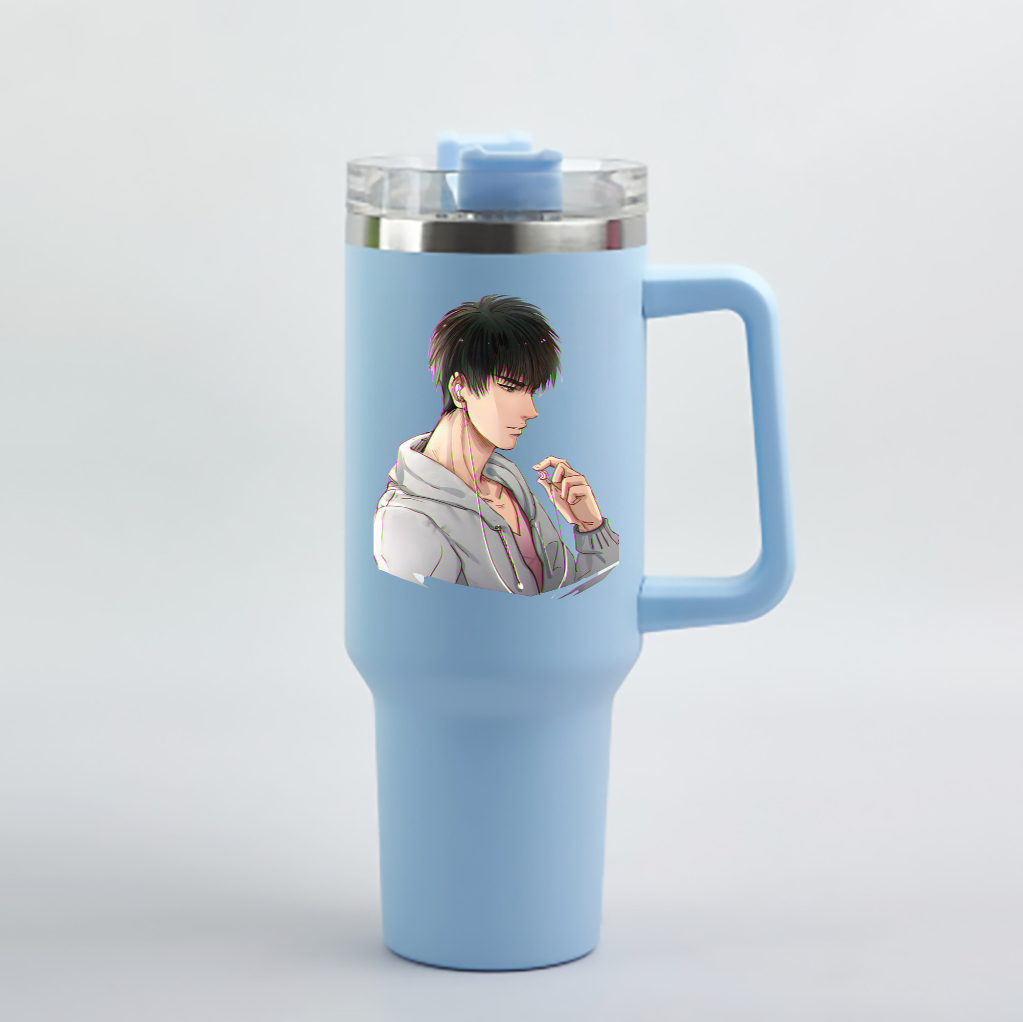 （画像用） SLAM DUNK／スラムダンク 1200mL車用タンブラー - クリスタルステッカー（プラスチックストロー付き）