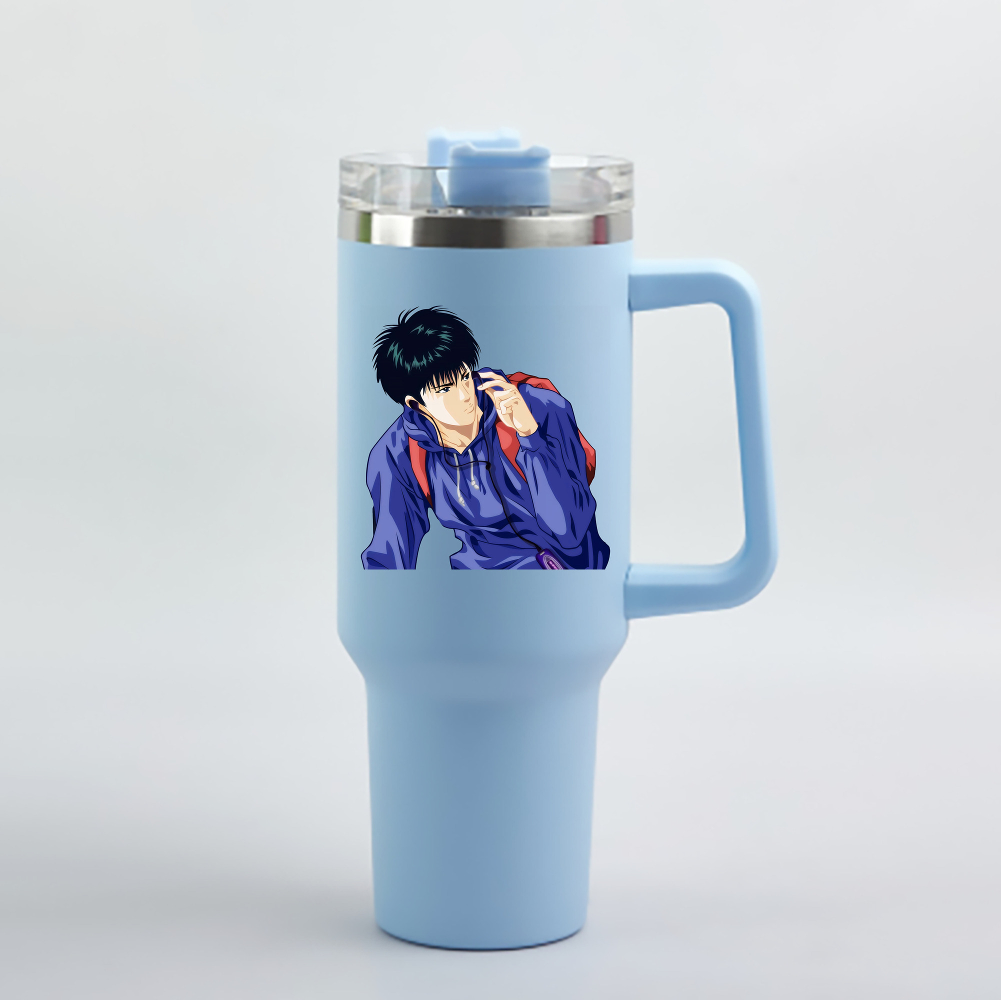 （画像用） SLAM DUNK／スラムダンク 1200mL車用タンブラー - クリスタルステッカー（プラスチックストロー付き）