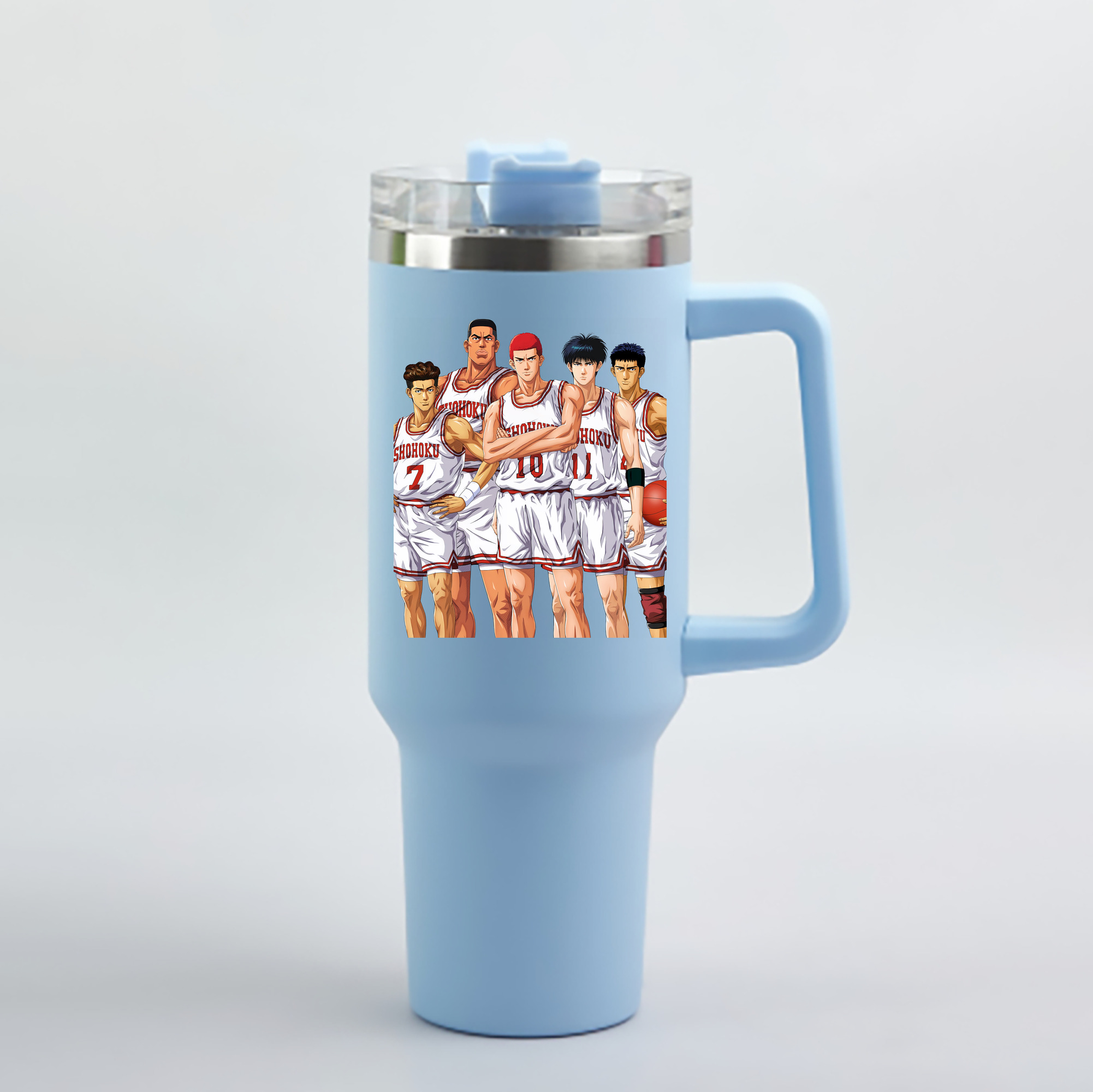 （画像用） SLAM DUNK／スラムダンク 1200mL車用タンブラー - クリスタルステッカー（プラスチックストロー付き）
